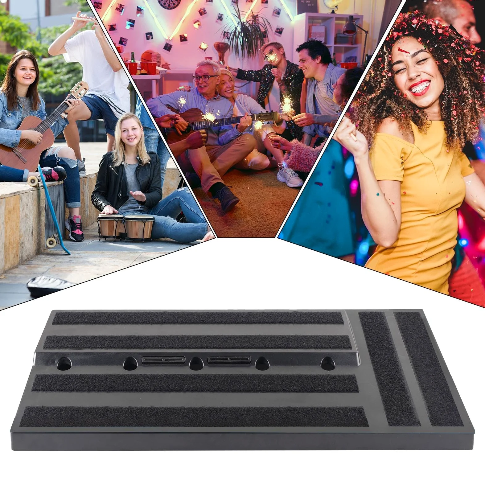 Pedalboard musicale – Heavy Duty Effect Board per chitarra e basso | Design compatto e durevole supporta più pedali, perfetta per esibizioni dal vivo studio pratica uso portatile