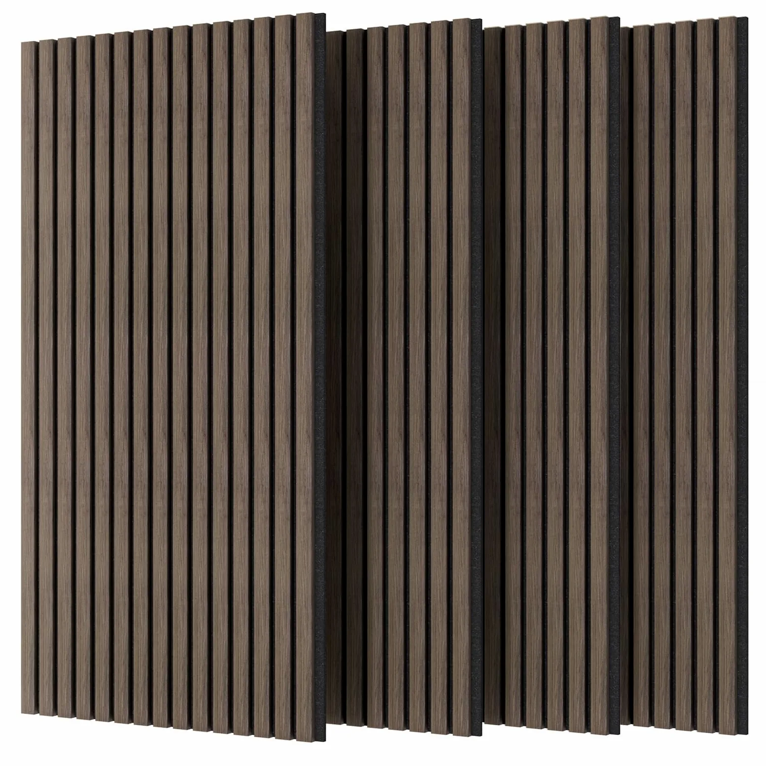 VOUNOT® Set da 4 Pannelli Fonoassorbenti 120x60x2,1 cm in MDF con Feltro di Poliestere Ignifugo, Pannelli Acustici da Parete 3D Isolamento Acustico per Soggiorno, Camera e Ufficio, Rovere Scuro