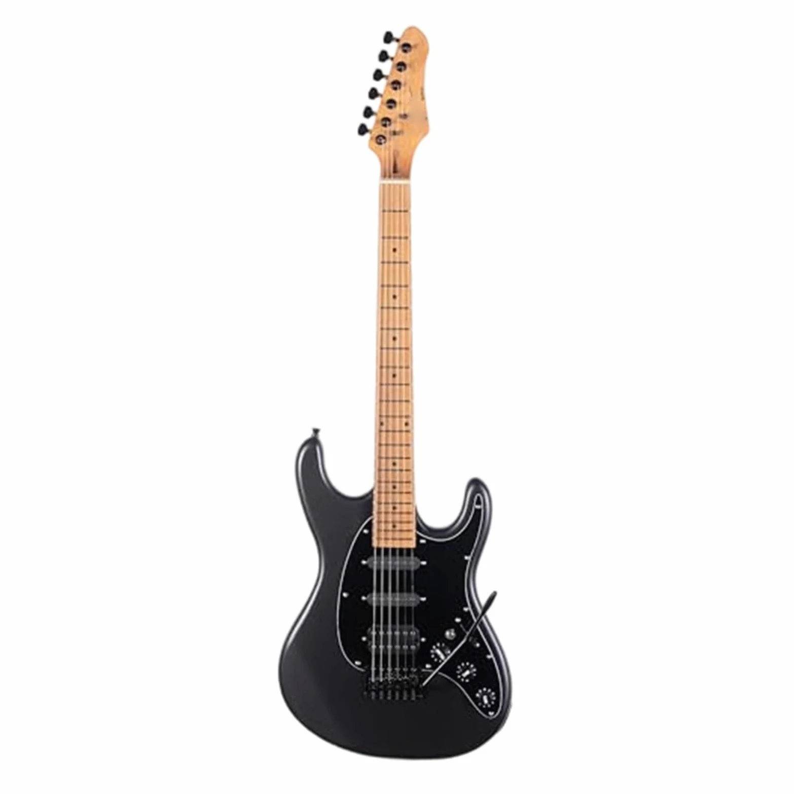 Chitarra Elettrica Strumenti Musicali Chitarra Elettrica A Corpo Solido Con Ponte Regolabile A 7 Corde Moderna Per Principianti Pickup SSH In Legno Di Acero ﻿(Ebony Black)