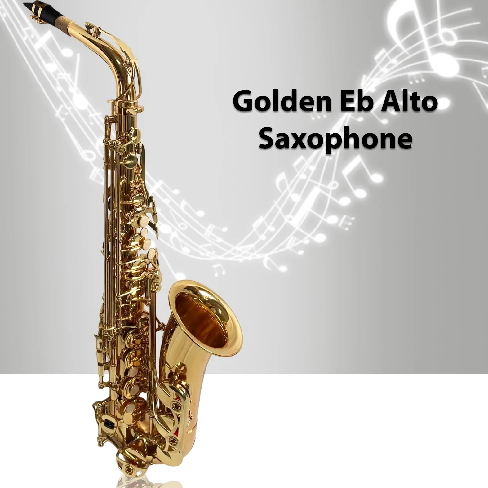 ACAGALA Sassofono contralto Eb, sassofono, corpo in ottone, tasti a conchiglia bianchi, strumento a fiato con borsa per il trasporto, guanti, panno per la pulizia, spazzola, collo del sassofono