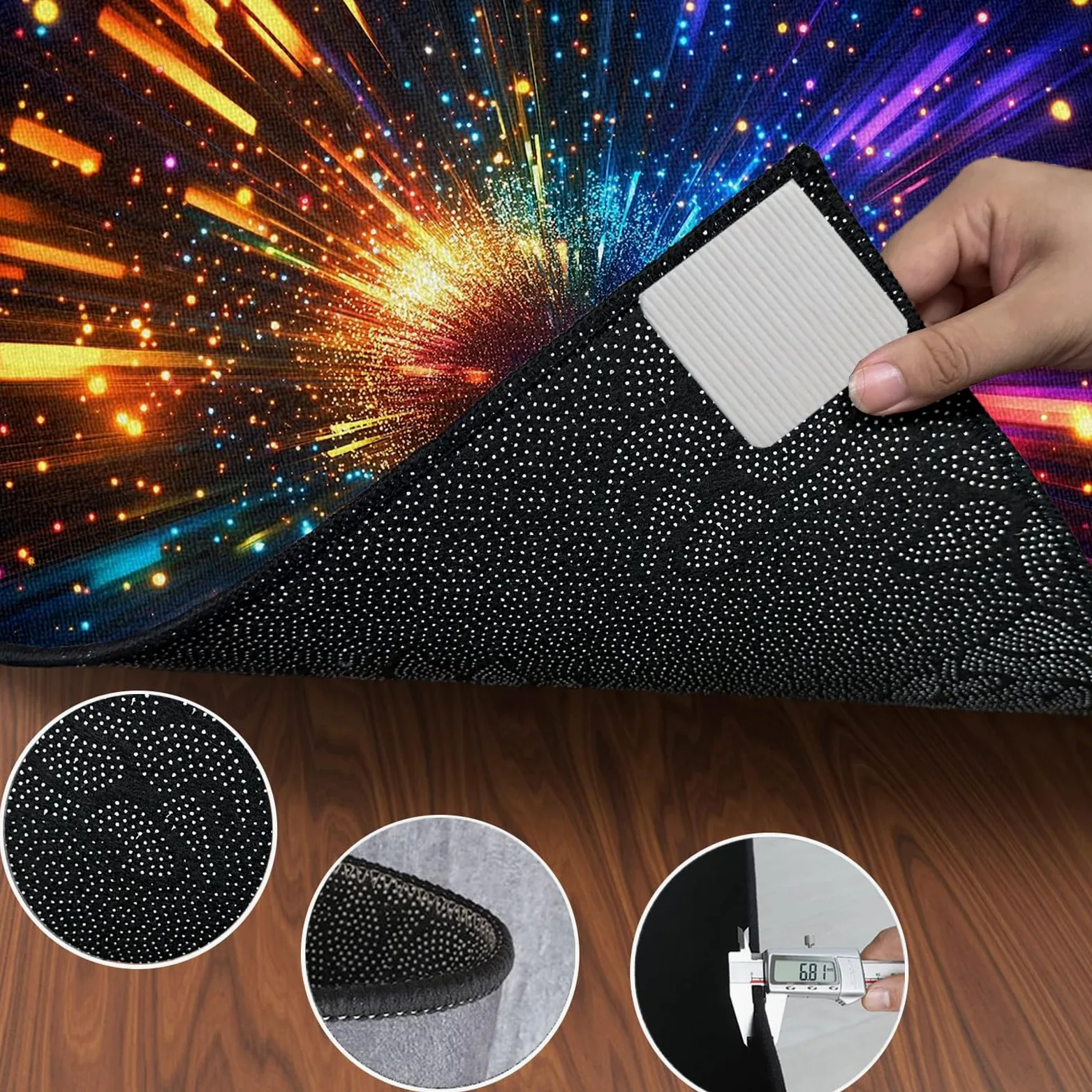Tappetino per Batteria Elettronica, Tappeto Batteria Insonorizzato, Drum Carpet per Rullante Grancassa Tamburo Jazz Batteria, Tappetini Strumenti Musicali 180 x 140 cm