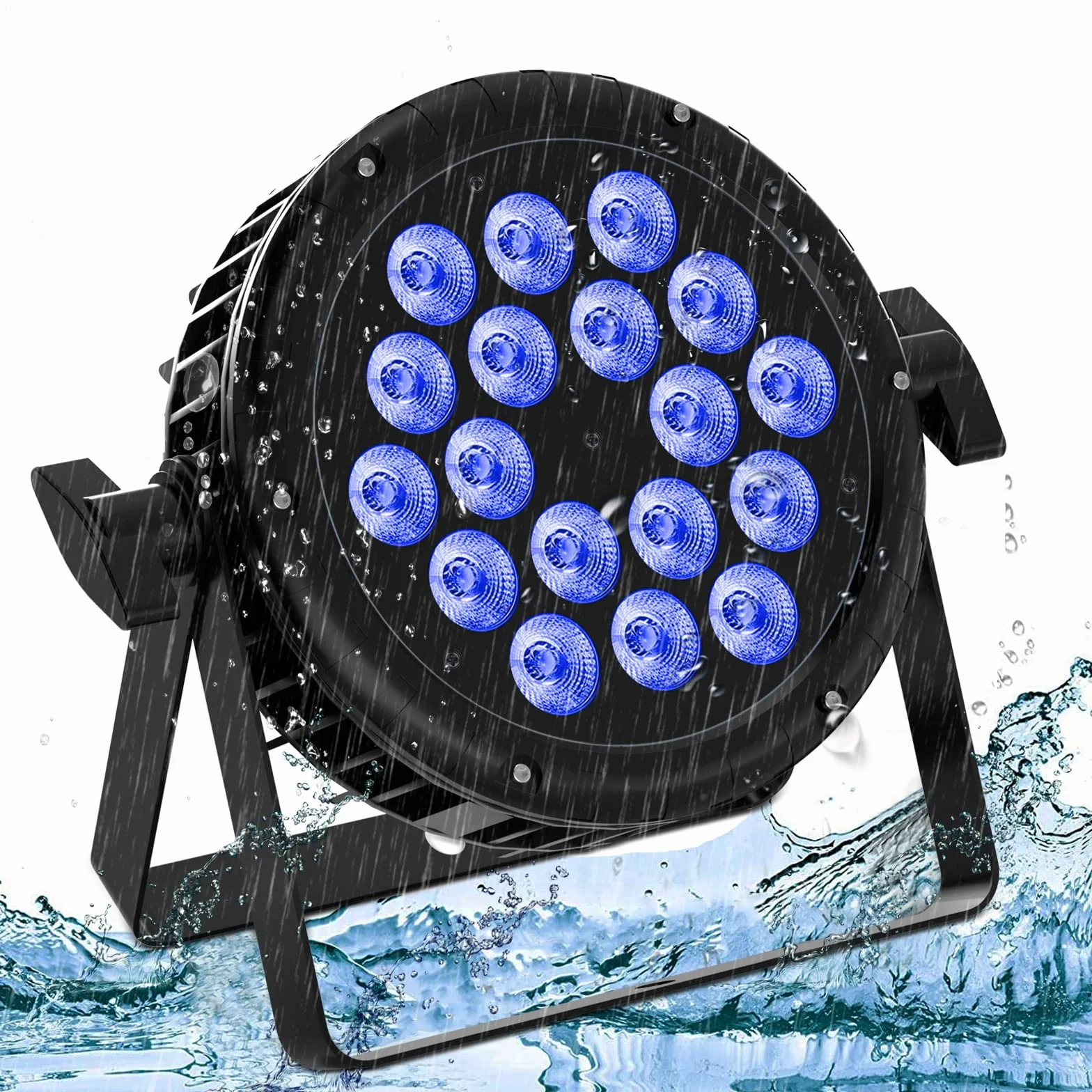 U`King 180W Par LED Impermeabile, RGBW Luce di Scena con 105cm cavo di alimentazione e cavo d- mx da 52cm, Luci del Palcoscenico supporto 4/8 CH, Utilizzare per all'aperto prato bar feste