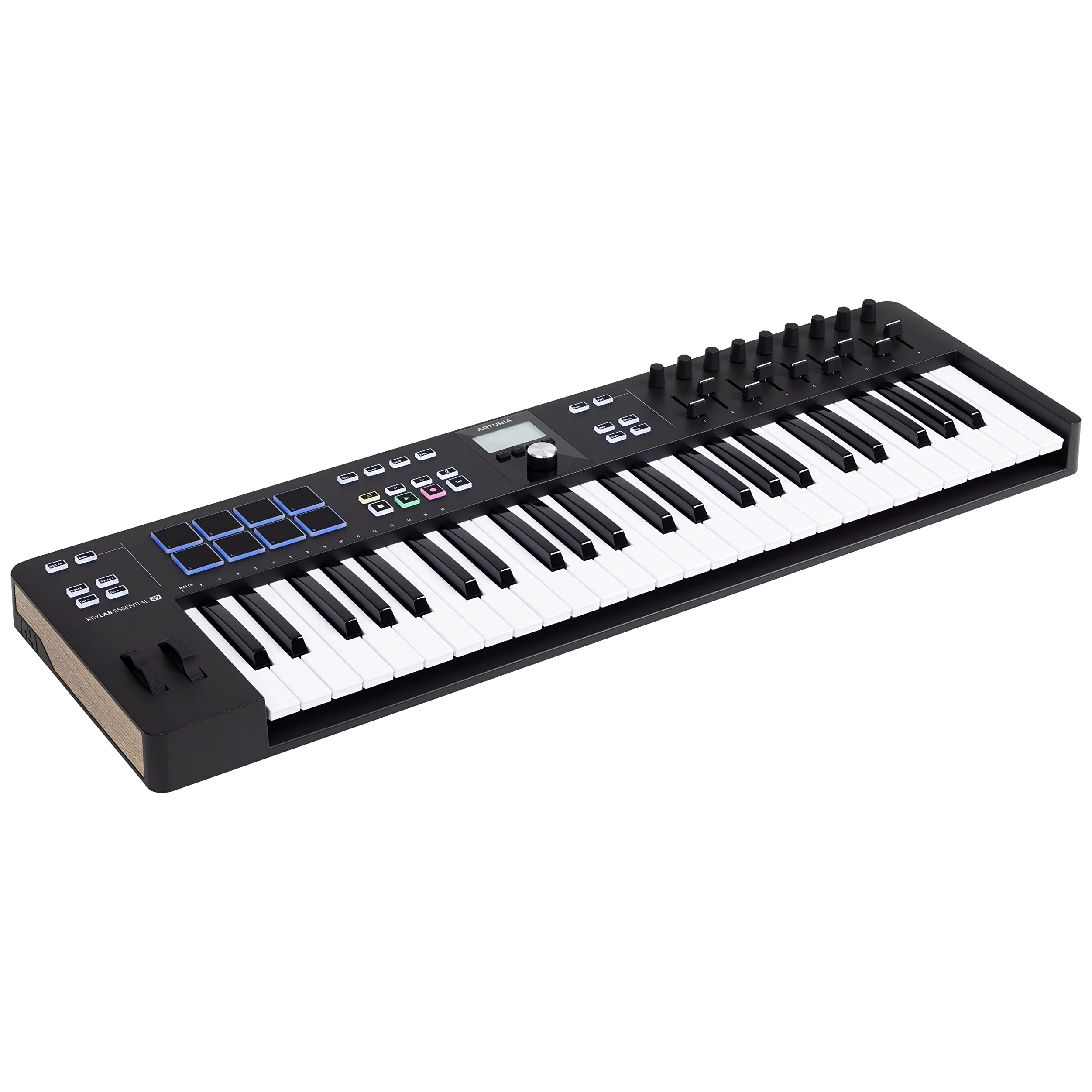 Arturia - KeyLab Essential 49 mk3 - Controller MIDI a tastiera per la produzione musicale - 49 tasti, 9 encoder, 9 fader, 1 Modulation Wheel, 1 rotellina del Pitch Bend, 8 pad - Bianco