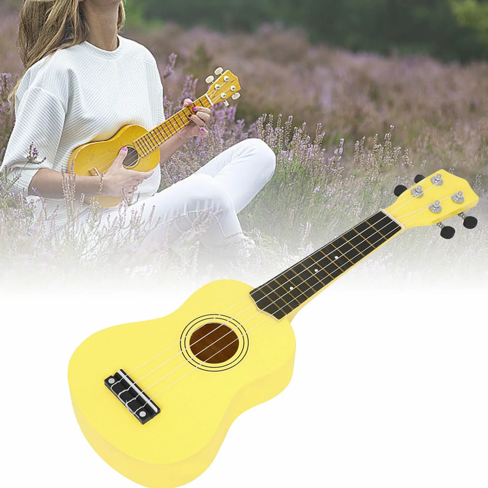21Inch Legno Ukulele Chitarra 4 Corde Strumenti Musicali Apprendimento Educativo Tutorial Primario Per Studenti Principianti