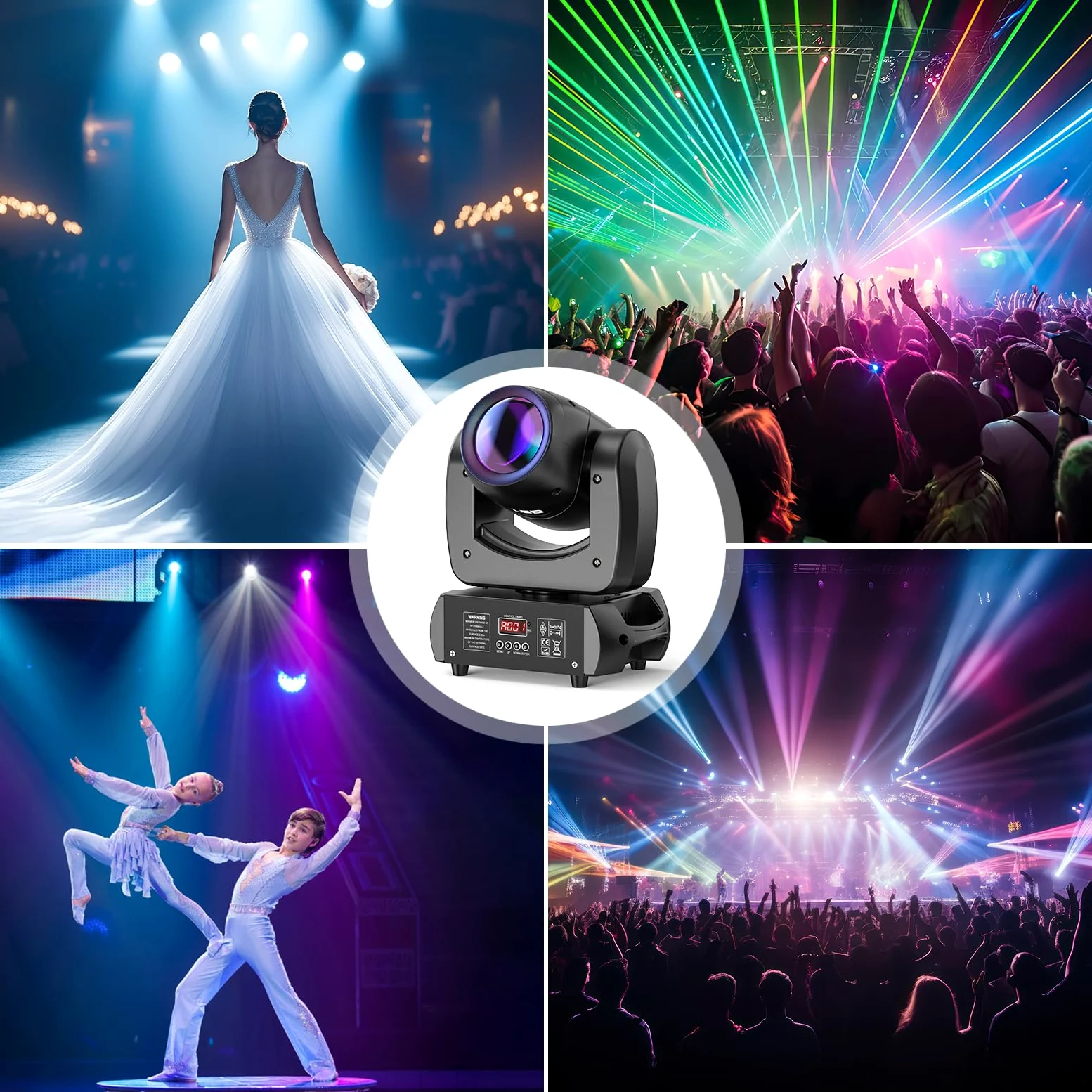 100W Teste Mobili RGBW Luci Discoteca Effetto DMX512 DJ Luci Spot Beam 18 Prisma per Feste di Matrimonio, Chiesa, Live band, Show bar, Discoteca