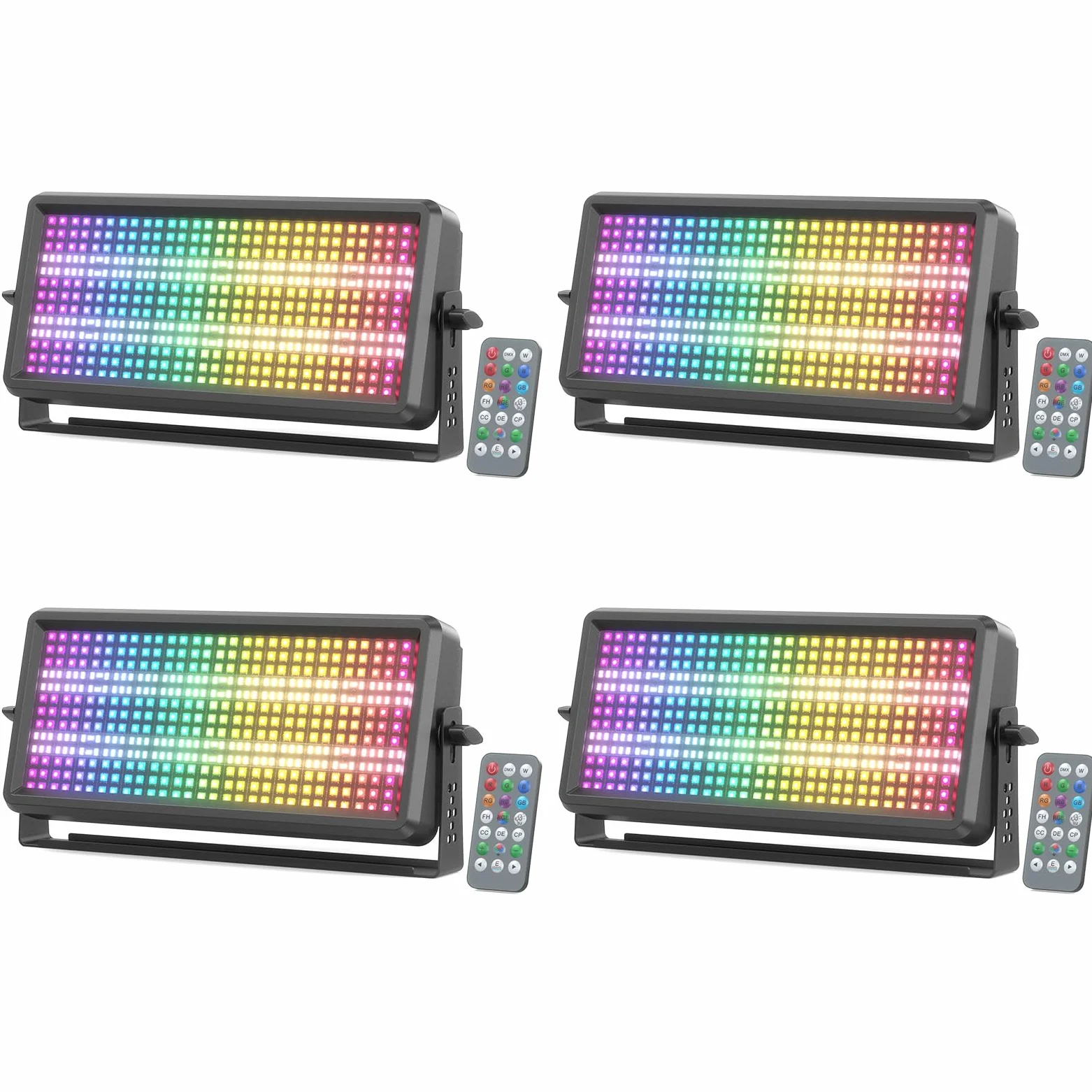 150W Luci Stroboscopica Fulmine con Telecomando, Illuminazione di Sfondo, 270 RGB + 180 Bianco LEDs Effetti Luce, Luce da Palcoscenico per Feste DJ Bar Spettacoli Teatrali Discoteca, 4 pezzo