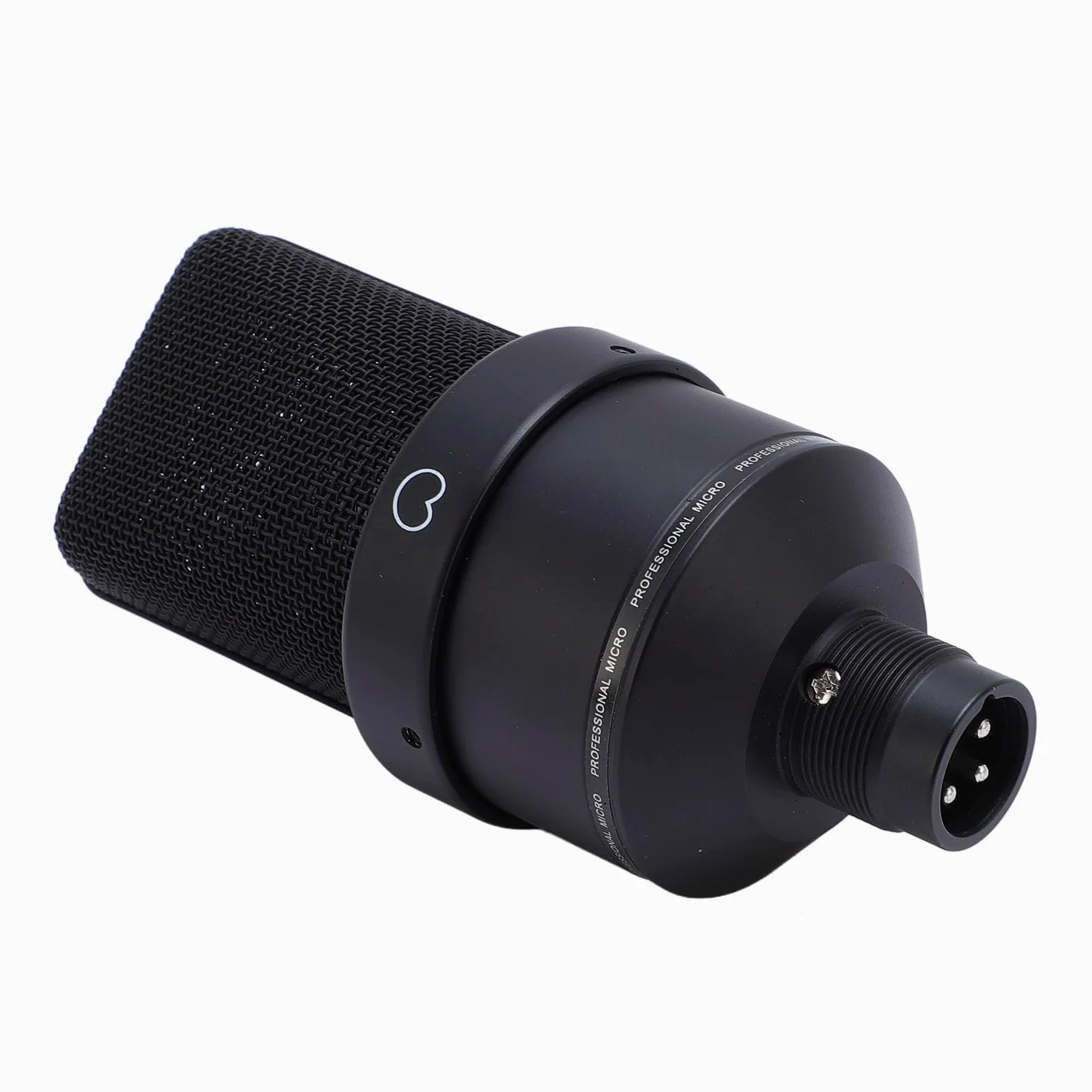 Microfono a condensatore studio professionale 26 mm diaframma largo XLR microfono di registrazione con supporto antiurto cavo antivento per podcasting canto streaming gi (Nera)