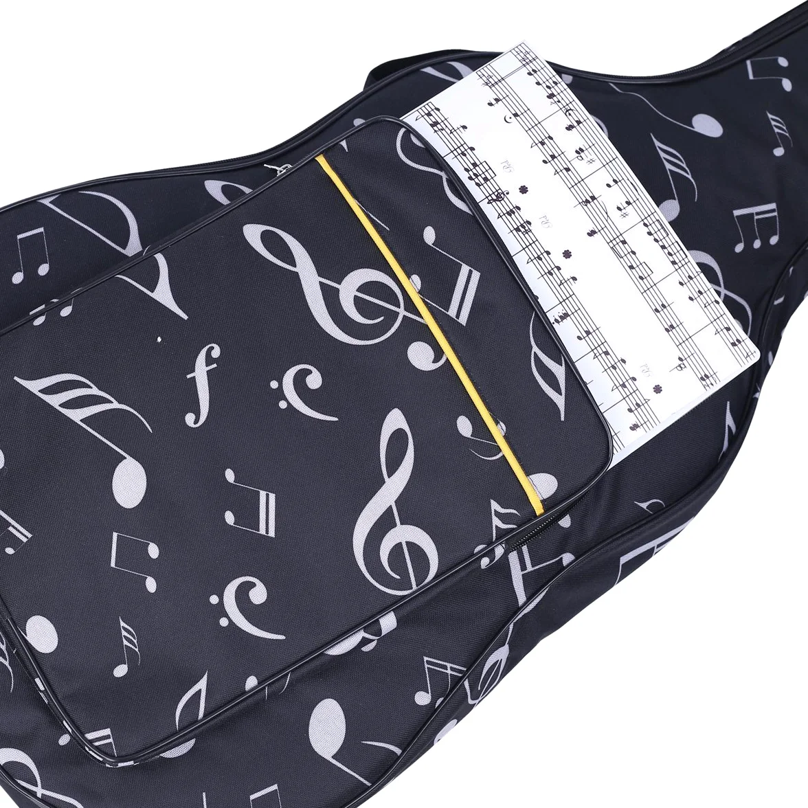 Kingpoint, borsa per chitarra in tessuto Oxford, imbottita, con spallacci, Music Notes Pattern