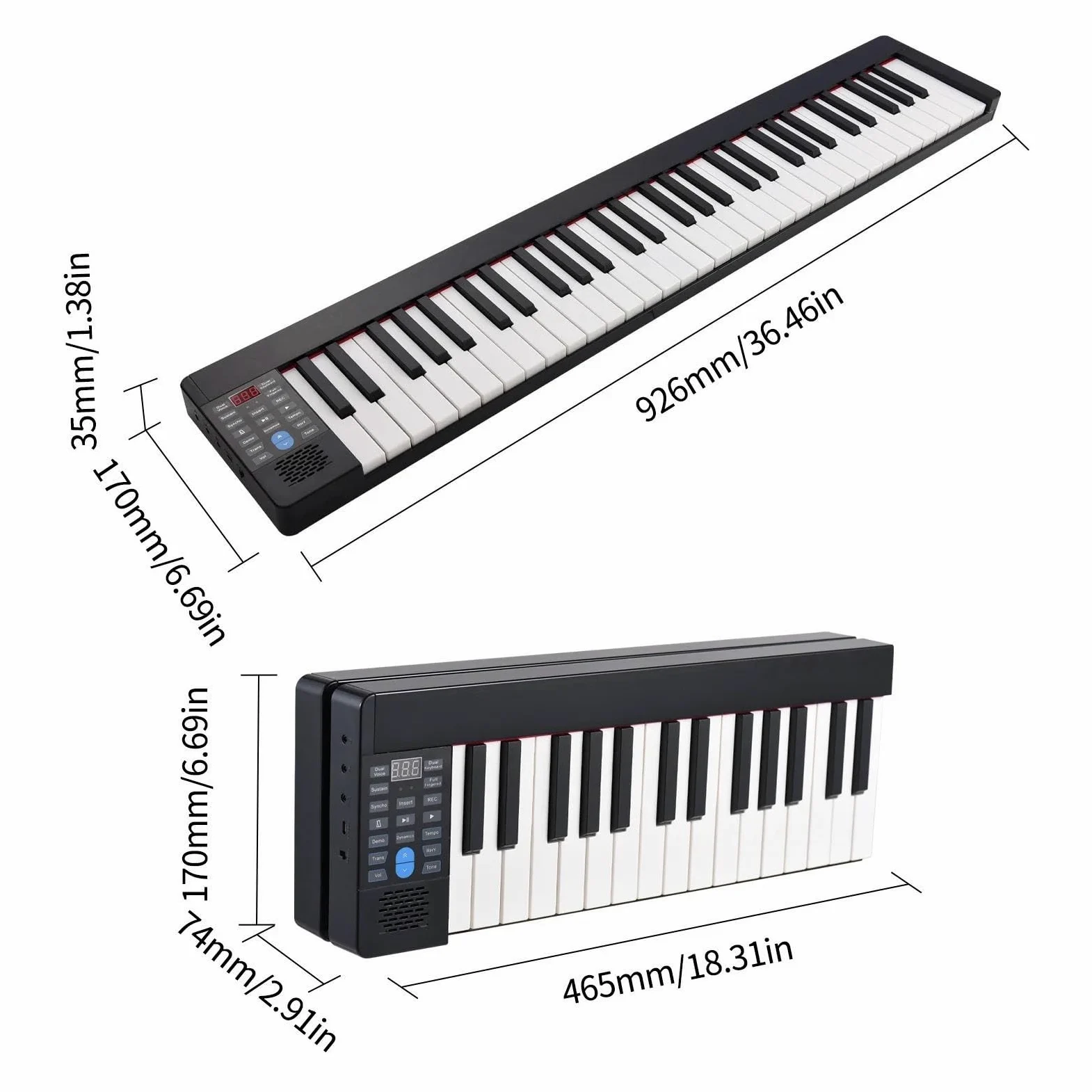 Pianoforte Elettronico Pieghevole A 61 Tasti Tastiera Per Pianoforte Digitale Multifunzionale Con Borsa Per Il Trasporto Pianoforte Elettronico per Principianti