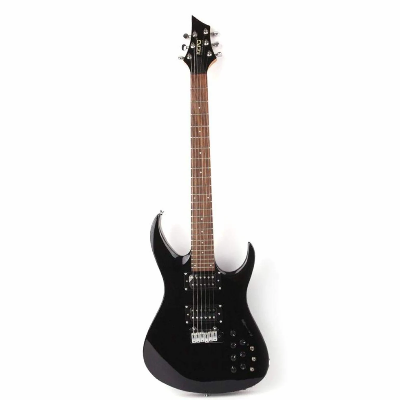 Chitarra elettrica silenziosa incorporata effetto portatile da viaggio nera