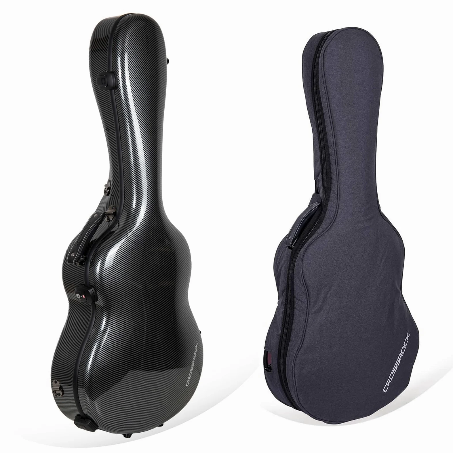 Crossrock Custodia classica per chitarra di alta qualità, Nero, 4/4 Classical, 4/4 Classico