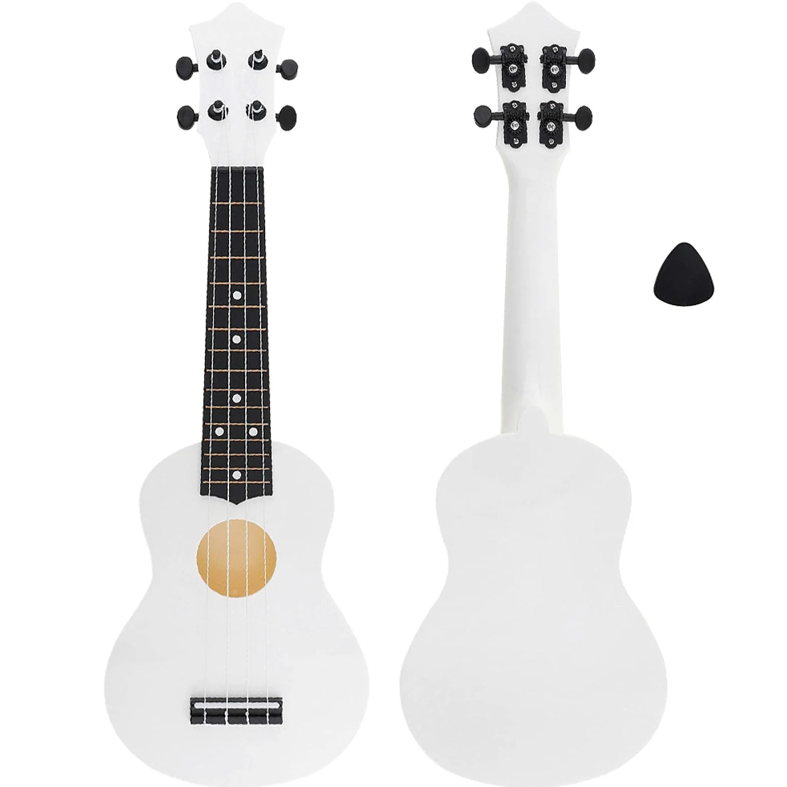 Ukulele soprano da 21 pollici 15 tasti 4 corde con plettro per regalo per bambini per bambini principianti