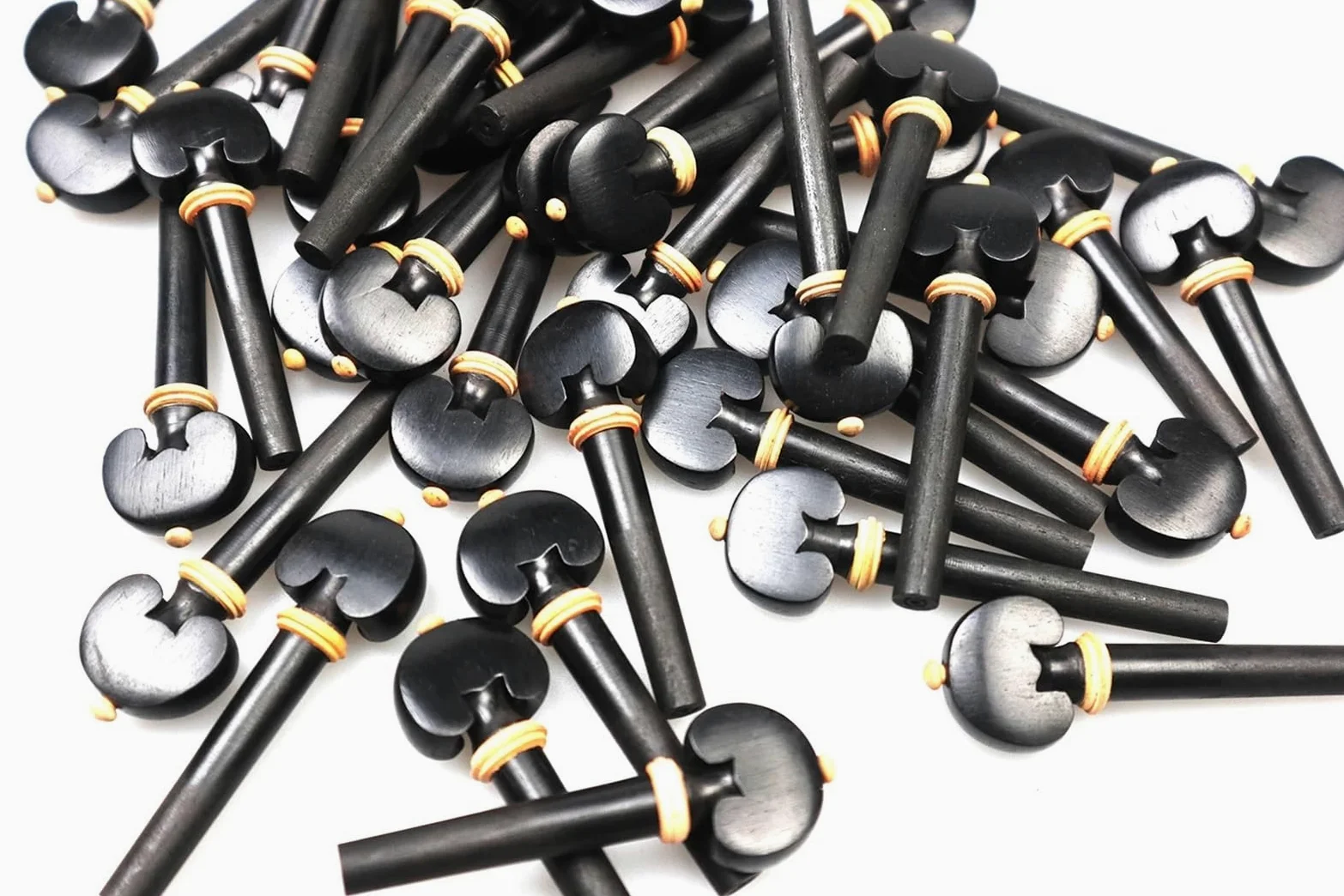 Piroli Per Violino 50 pezzi 4/4 chiavi for accordatura di corde violino, avvolgitore for, intarsi in legno ebano, anello in bosso, dimensioni standard