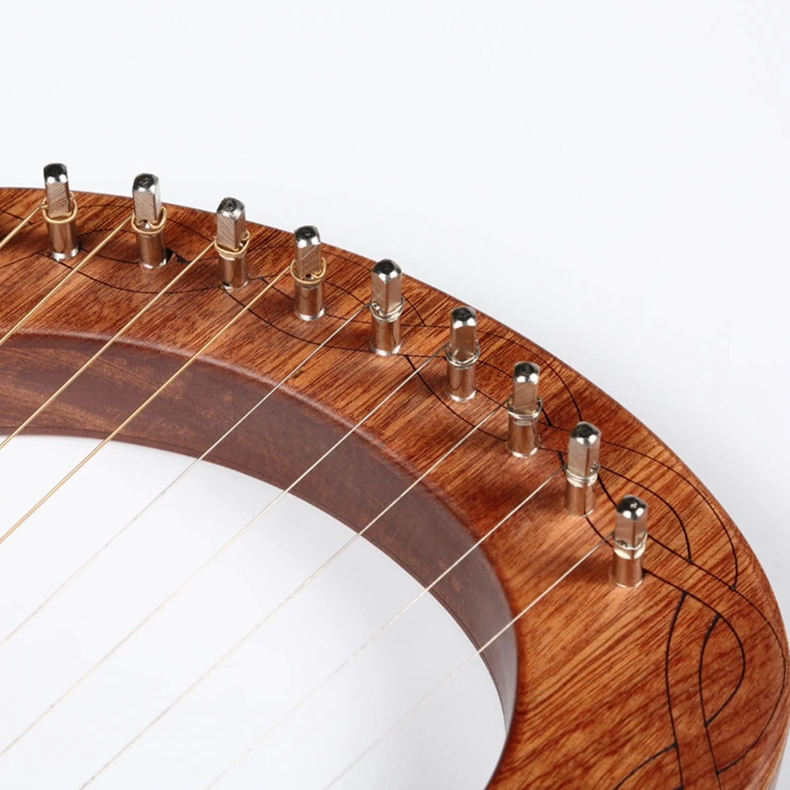 Arpa Strumenti Musicali A Lira A 10 Corde Arpa Professionale Tradizionale Portatile con Chiave per Accordatura