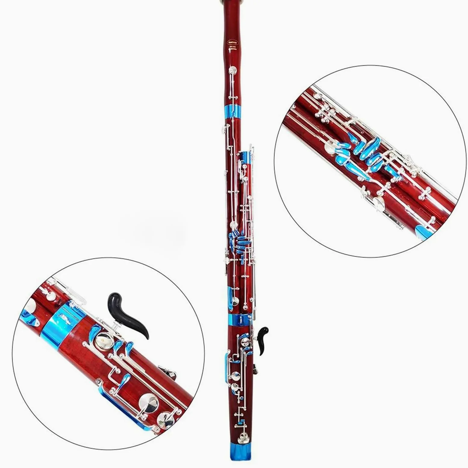 Colore Legno Chiave C Fagotto Chiave Nichelata Strumenti Musicali A Fiato Con Custodia Accessori Fagotto Per Principianti