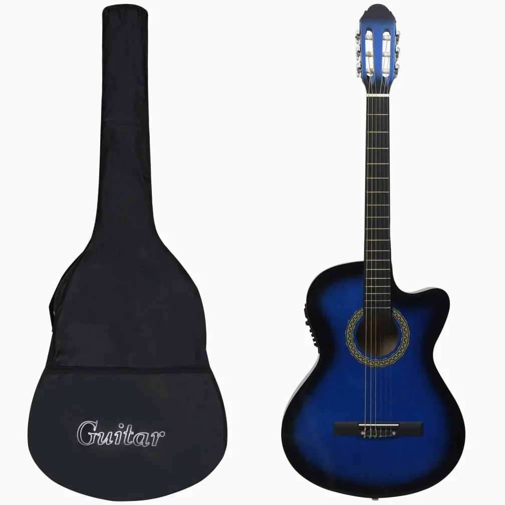 Set Chitarra Western 12 pz con Equalizzatore e 6 Corde Blu-70141