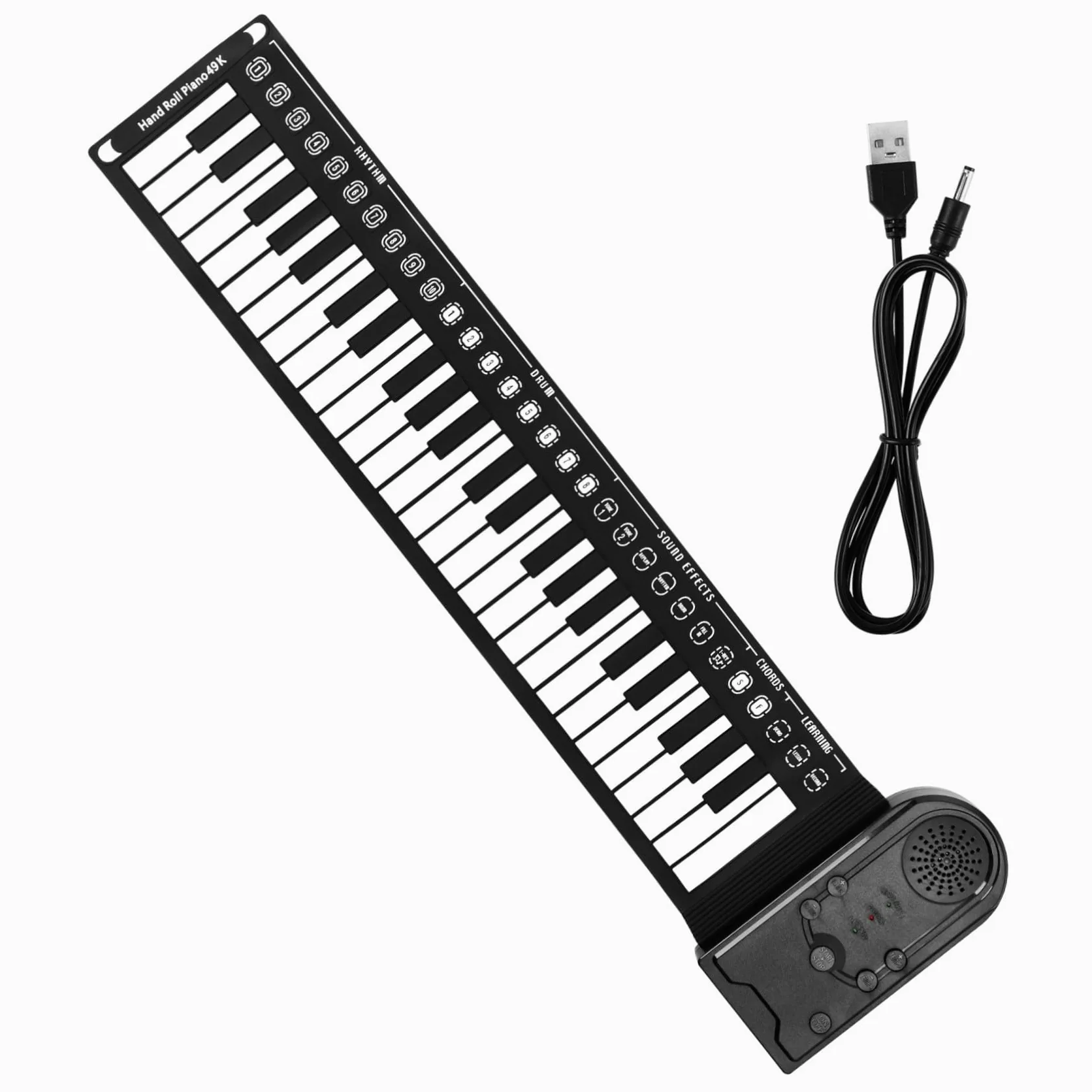 Hemobllo Pianoforte Digitale Portatile 49 Tasti in Silicone Altoparlante Integrato e Funzione Sleep Automatica, Pianola Flessibile per Principianti e Musica in Movimento