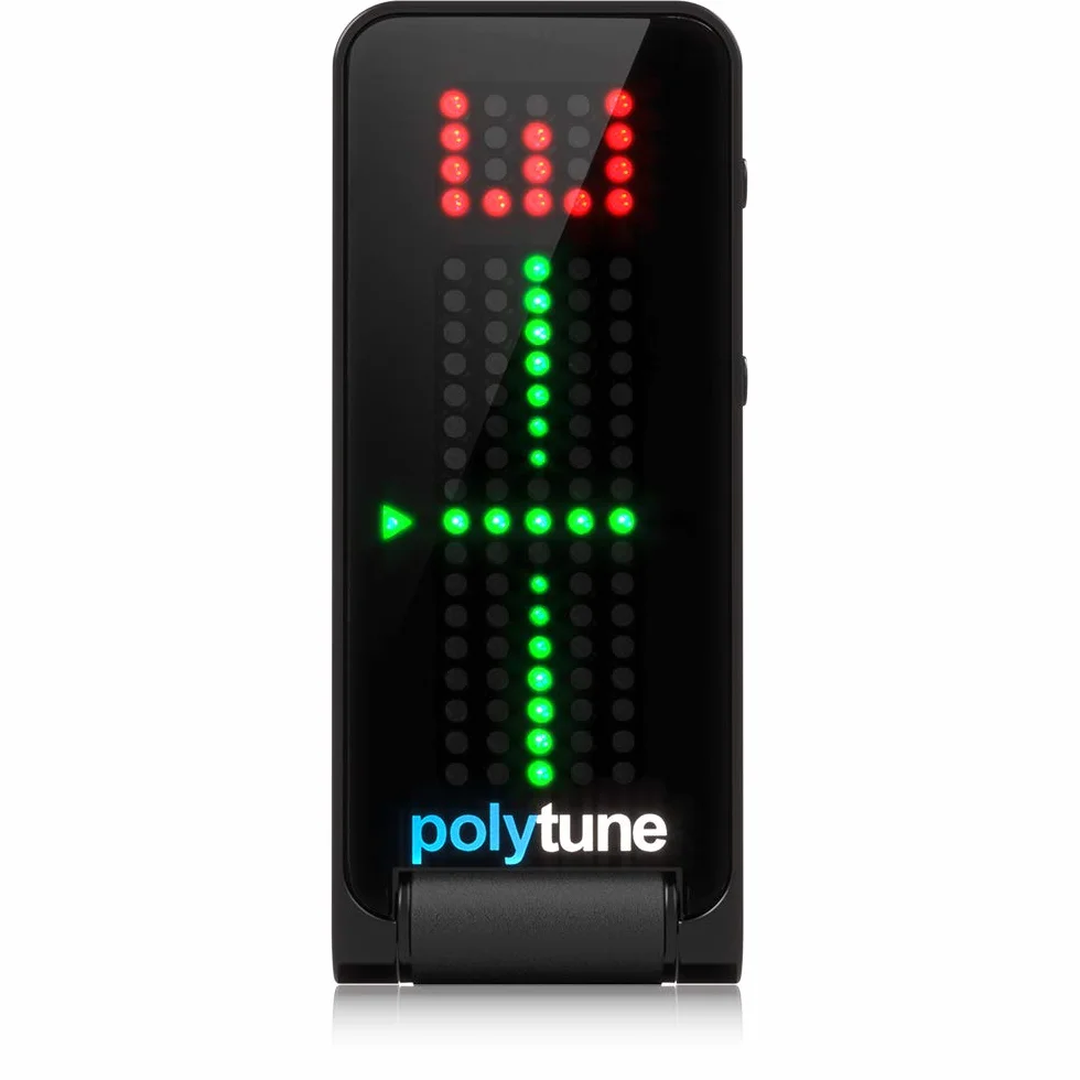 TC Electronic POLYTUNE CLIP NERO Accordatore a clip polifonico nero brillante con accordatura stroboscopica