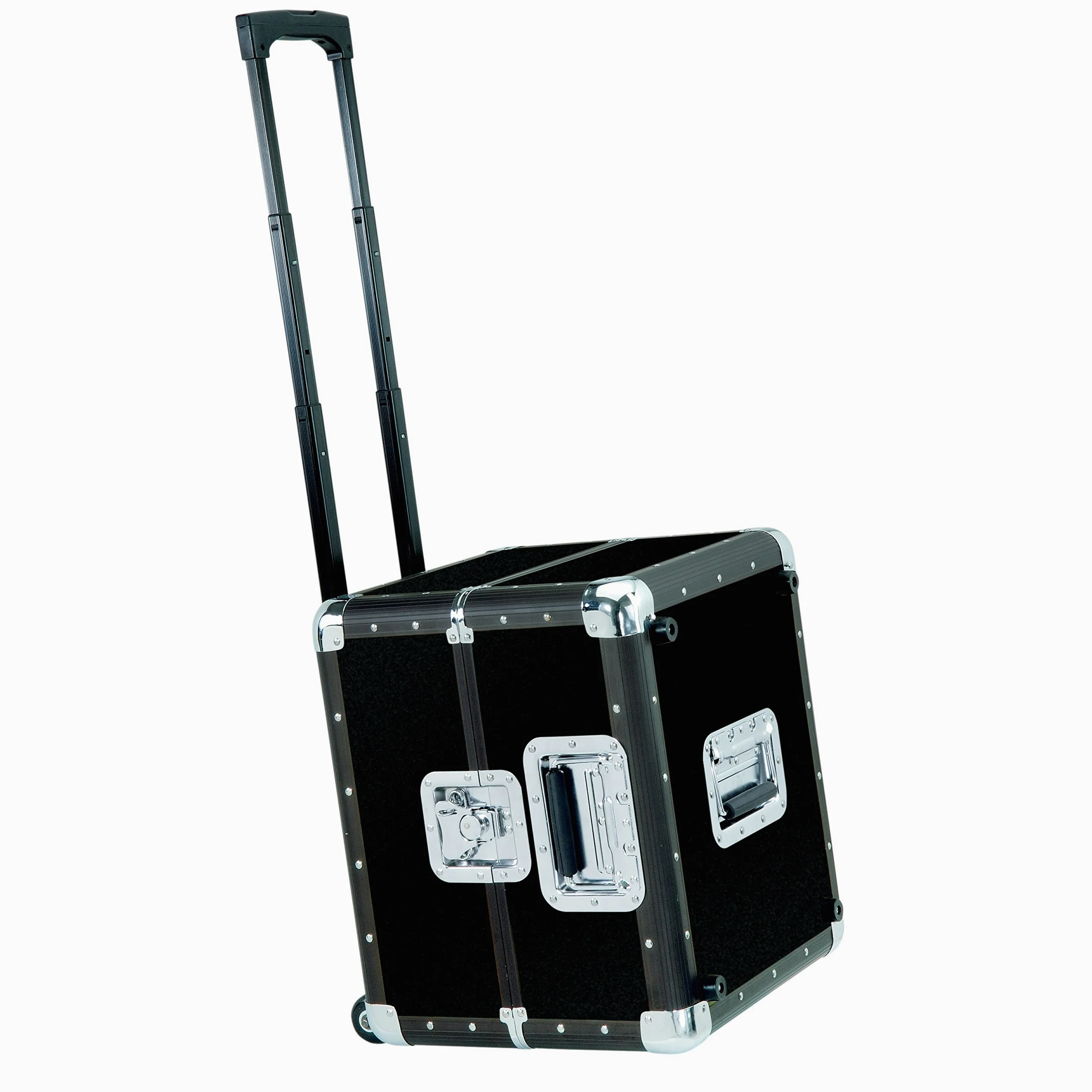 Reloop 120 Trolley Record Case - classica custodia per dischi con telaio a trolley, telaio a trolley rimovibile, costruzione robusta, nero