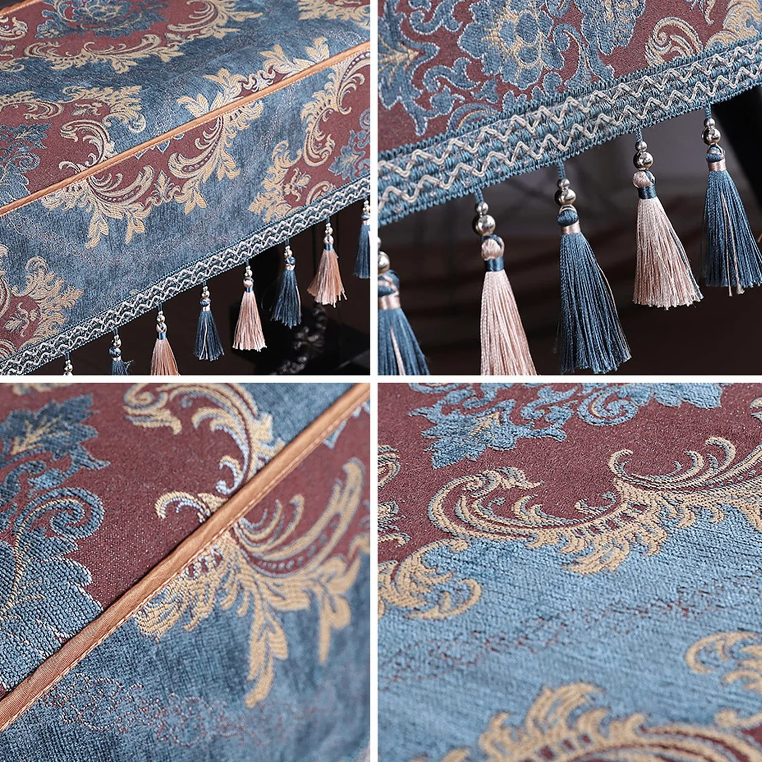Coperture in Tessuto Poncho per Pianoforte, Mezza Copertura per Pianoforte alla Moda di Lusso, Copertura per Tastiera Elettronica per Pianoforte,Red