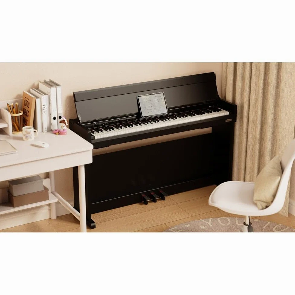 NU-X | NCK-330 Pianoforte verticale digitale: 88 note Hammer Action Keyboard con Bluetooth, integrazione USB e controllo multifunzione per casa e studio