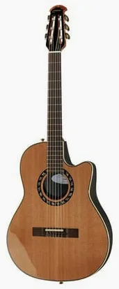 Ovation Classic nylon chitarra mid-depth cutaway AA in cedro massello naturale 1773 ax-4
