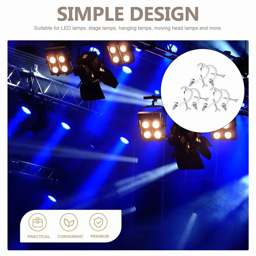 Morsetti per Luci Scena,Morsetto per Traliccio Luci,Truss Clamp Ganci Tralicci Luci,10pcs Truss Morsetto di fissaggio 30-52 mm Con 10 corde 80 mm di lunghezza per Accessori di illuminazione