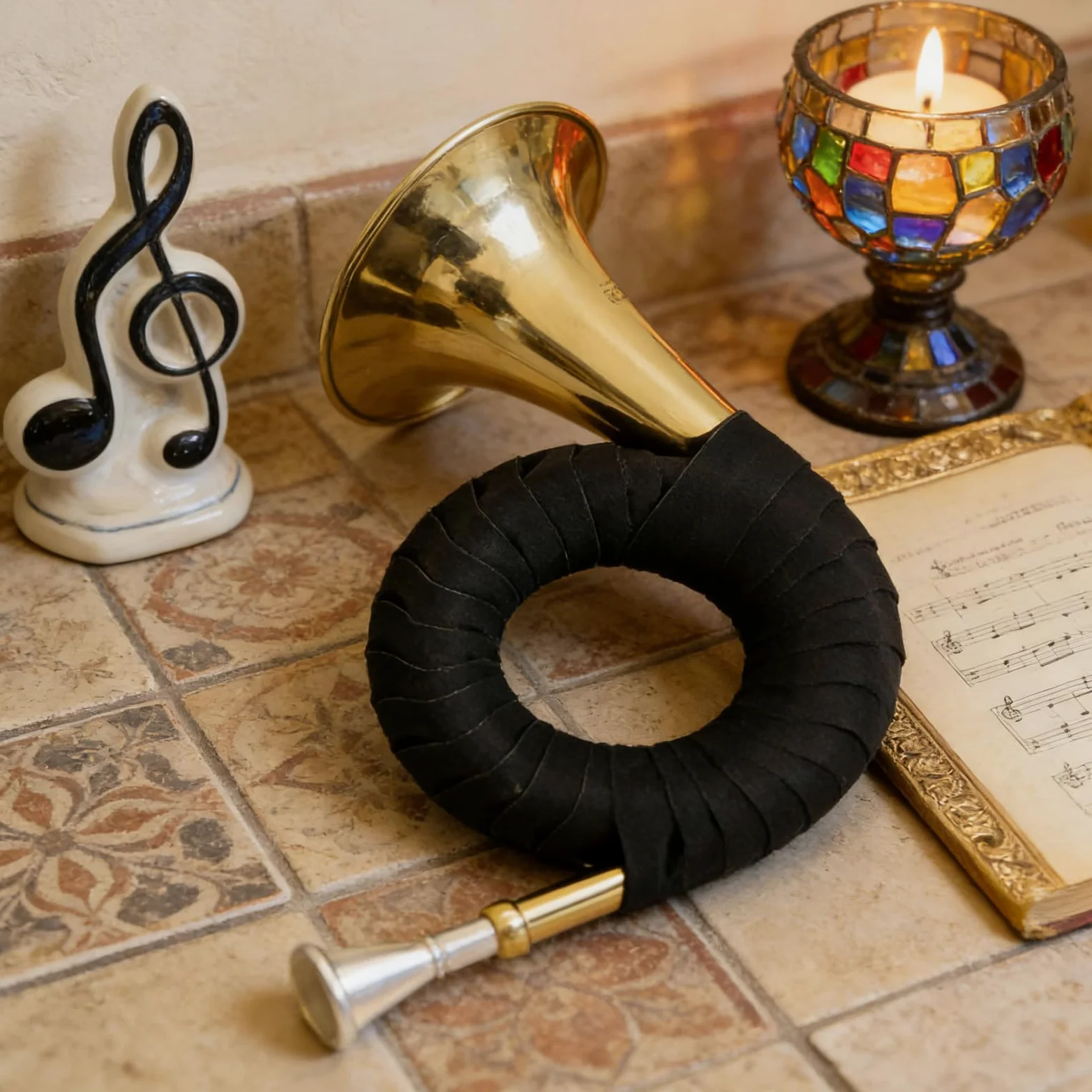 Francese con Supporto Strumento Musicale Tascabile | Corna da Tavolo con Supporto per Eventi all'Aperto, Viaggi, Esibizioni, Principianti, Amanti della