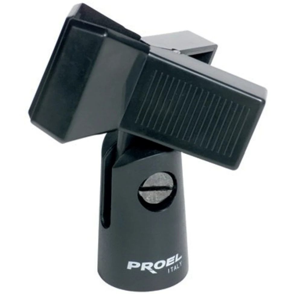 Proel RSM180 - Asta microfonica a giraffa in Nero Opaco + Proel APM30 - Pinza reggi microfono per contenere microfoni del diametro centrale, compreso tra 20-32 mm, Nero. Kit da 4 unità.