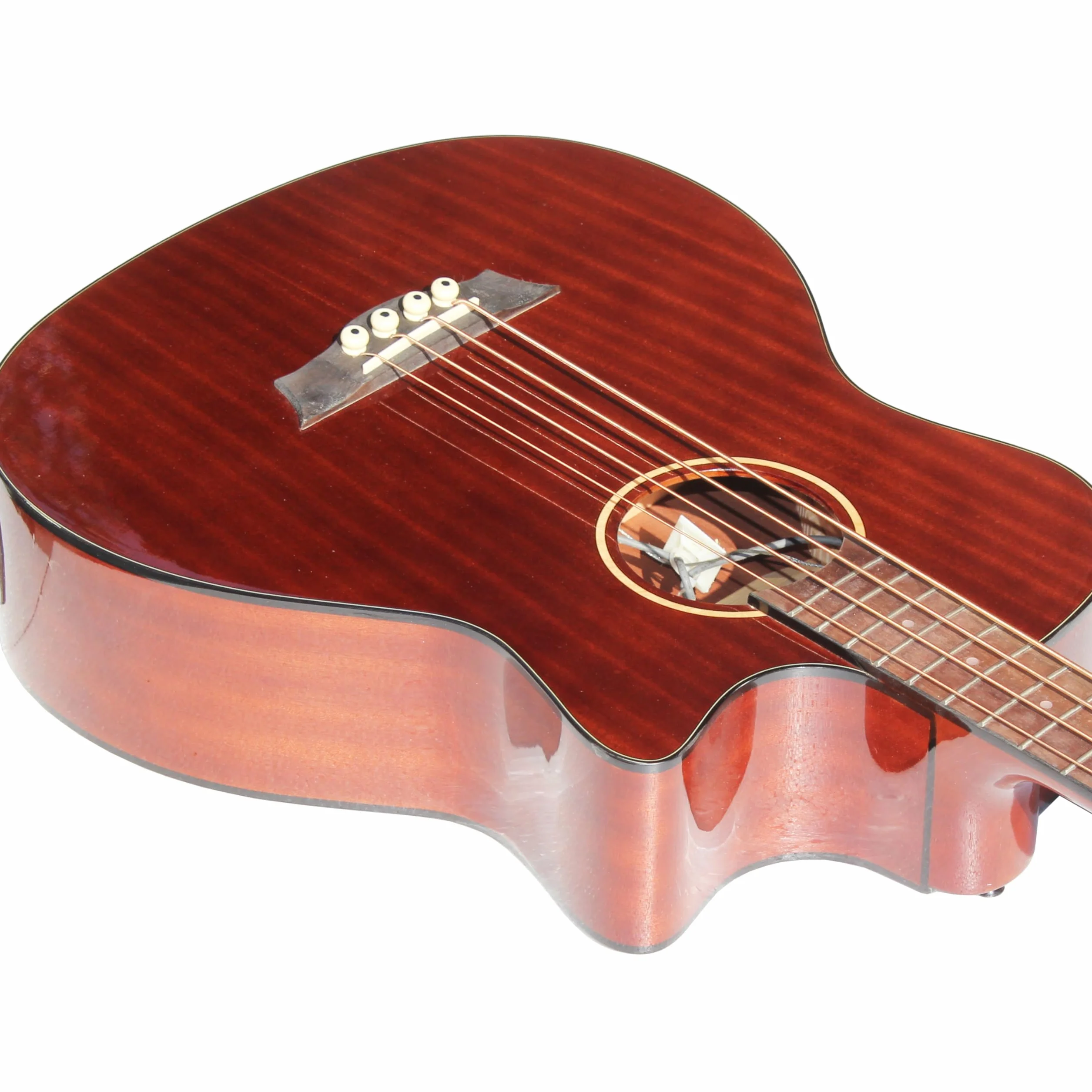Batking Basso elettrico acustico, 41 '' Cutaway elettrico basso acustico 4 corde (marrone)