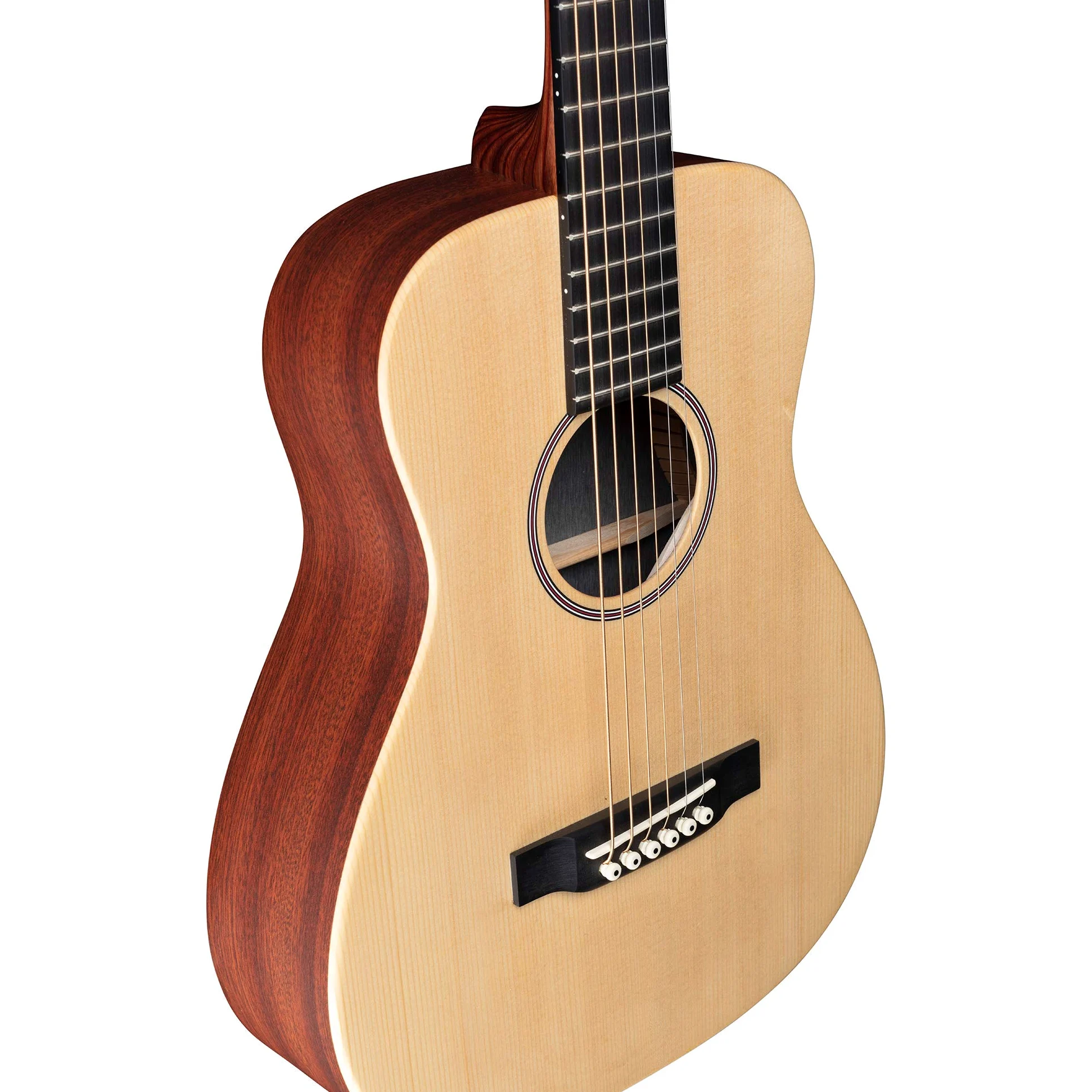 MARTIN & CO. - LX1E Left-Handed Chitarra Acustica Elettrificata per Mancini, Top in Abete Sitka Massello, Fasce e Fondo HPL, Elettronica Fishman, Con Custodia