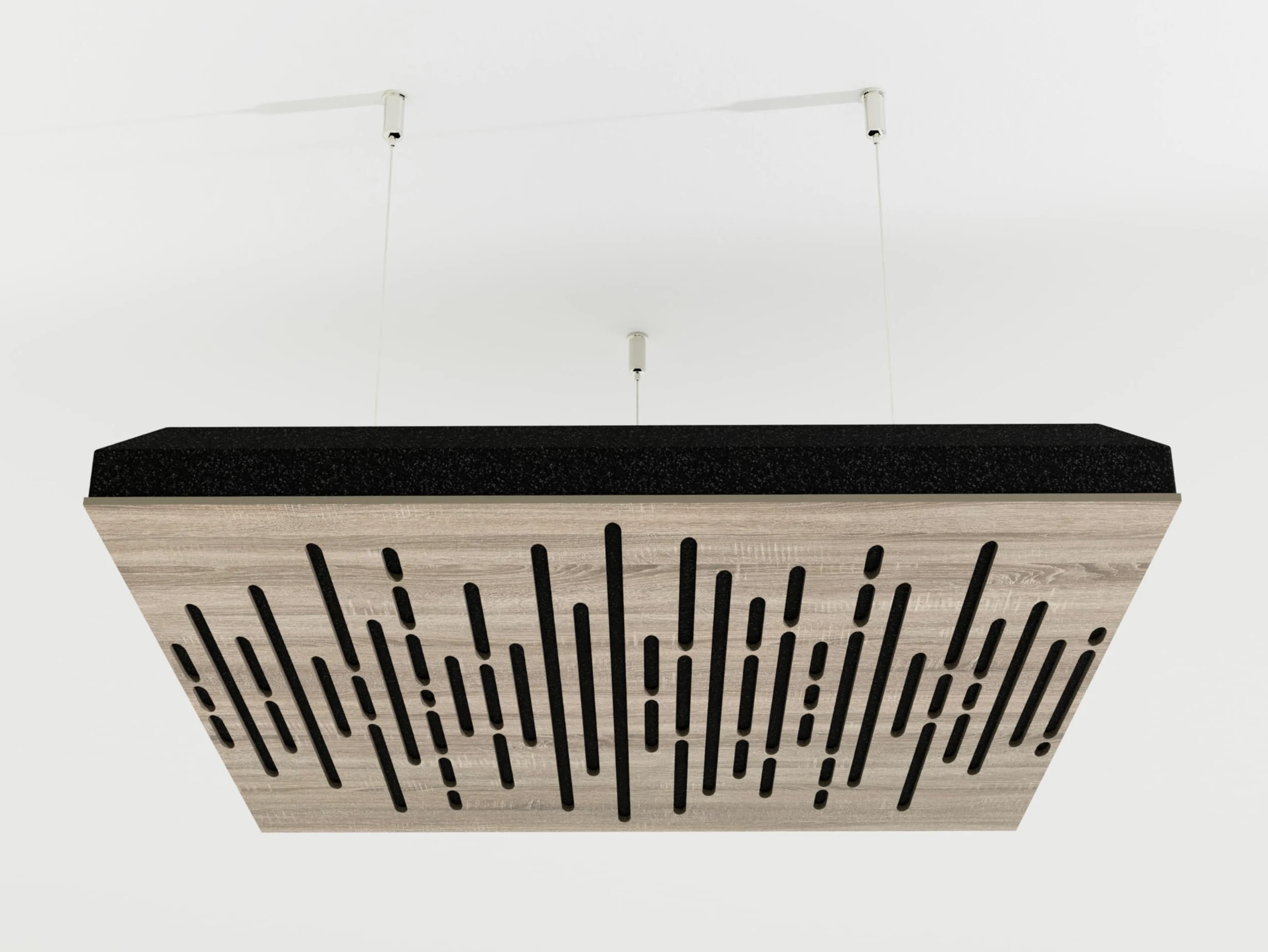 Set di 2 pannelli acustici fonoassorbenti e diffusori da soffitto con kit di montaggio | 50 x 50 x 5 cm | Pannelli acustici sospesi | Colore: [WAVE | Sonoma]