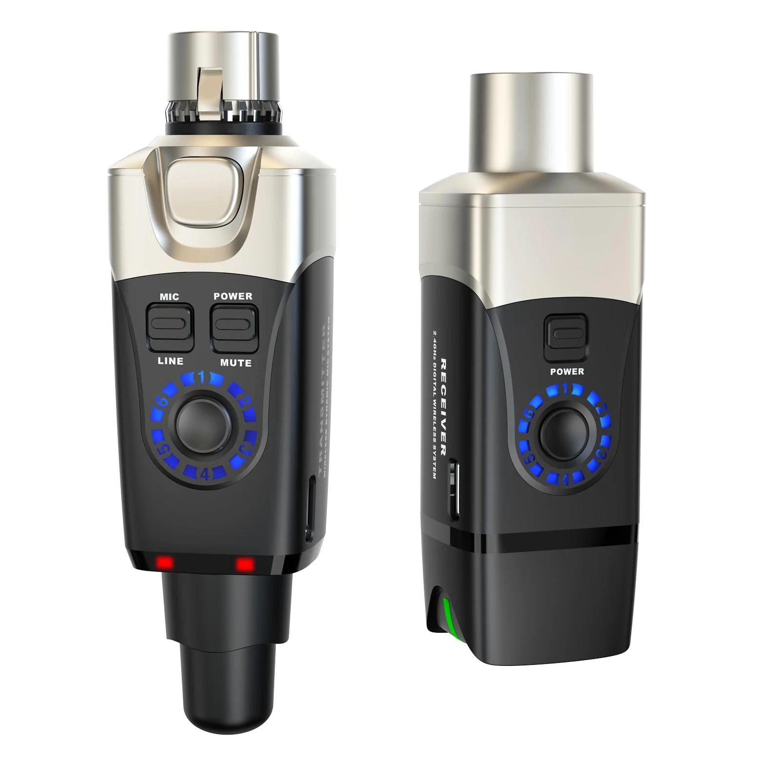 XVIVE U3 - Sistema Microfono Wireless Ricaricabile con Trasmettitore/Ricevitore, Trasmissione in Banda 2,4Ghz - 5 Ore di Autonomia, Compatibile con Mixer Audio, Microfono Dinamico e Casse Acustiche