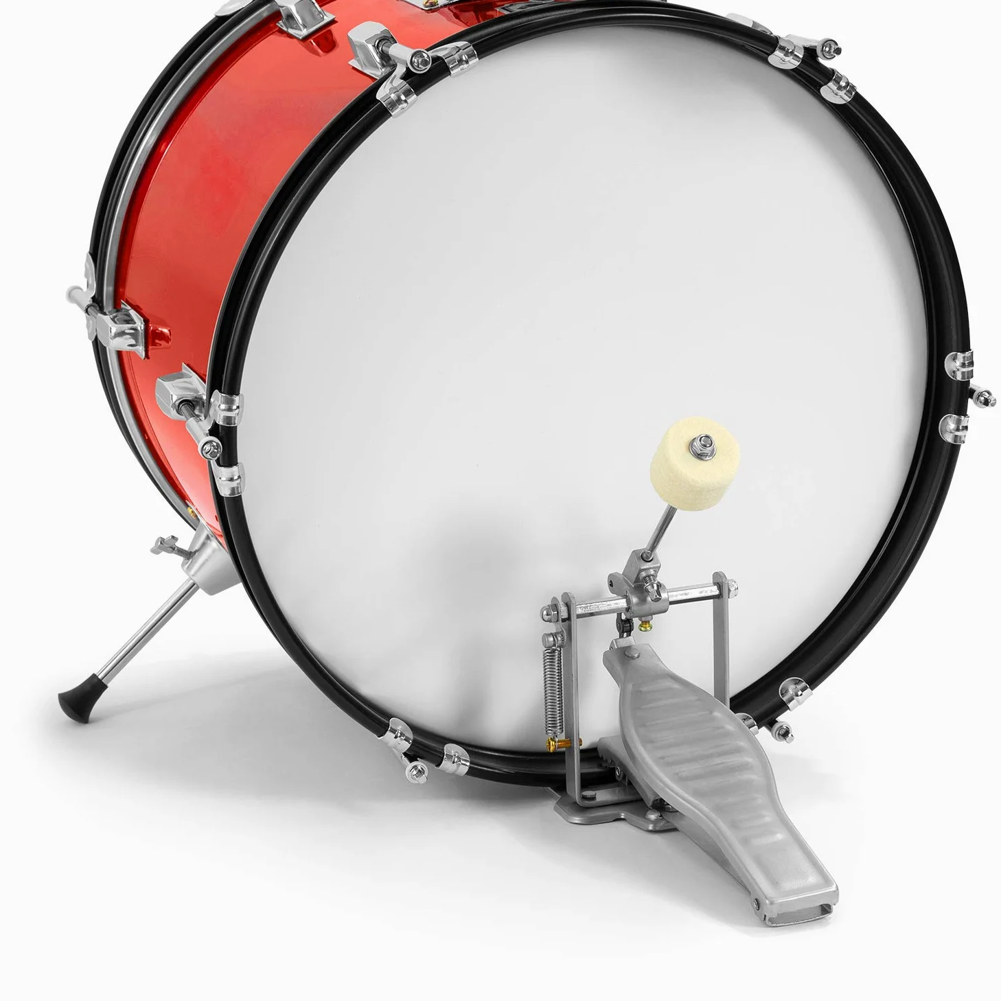 TIGER JDS14-RD - Batteria per ragazzi 5 pezzi, con rullante, tom, basso, pedale, Hi-Hat, piatti crash, bacchette e sgabello - colore rosso