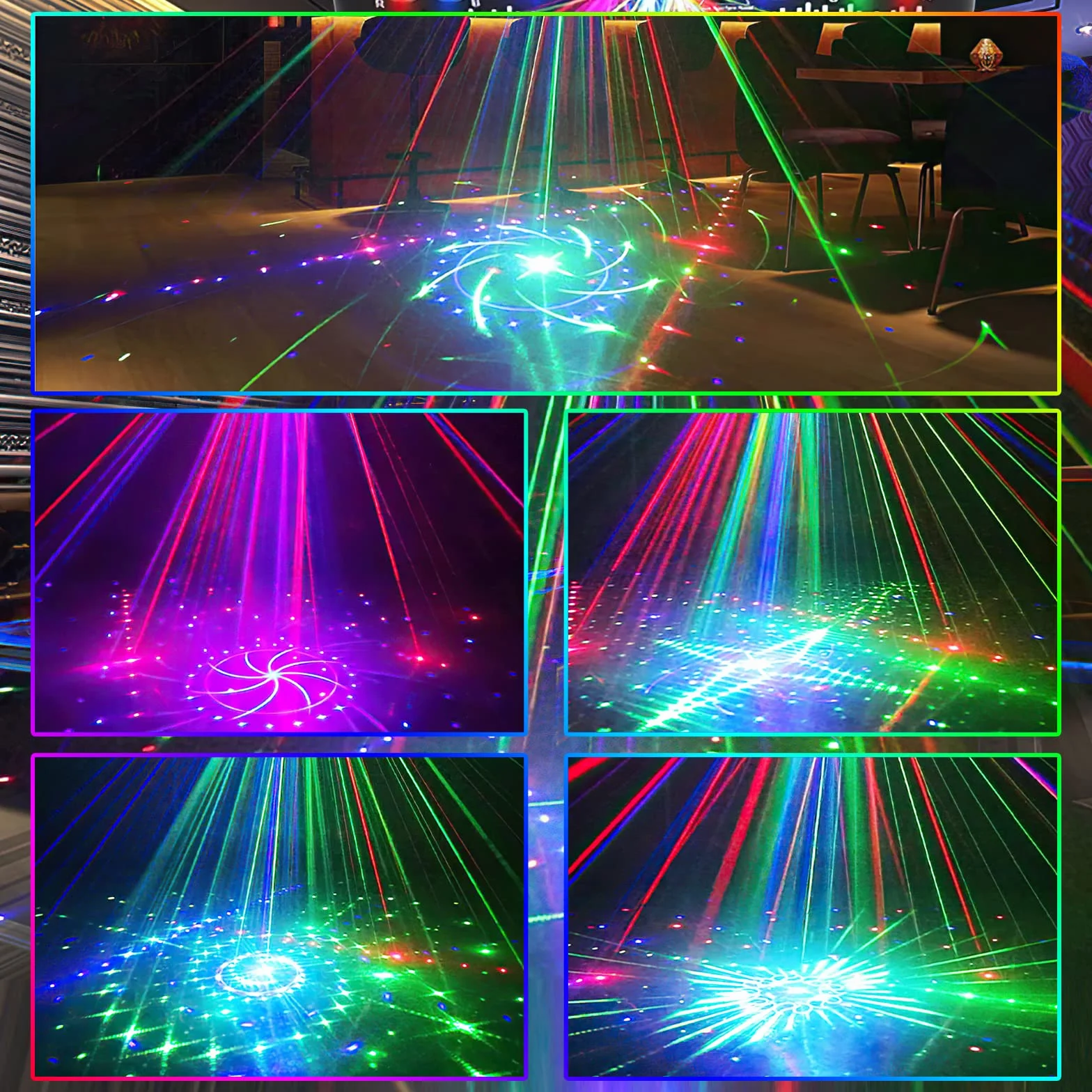 Luce discoteca Luce di Festa, DMX Effetti Luce LED RGB Proiettore DJ Musicale Controllato Luci Discoteca Per KTV Riunione Famiglia Matrimonio Compleanno Halloween