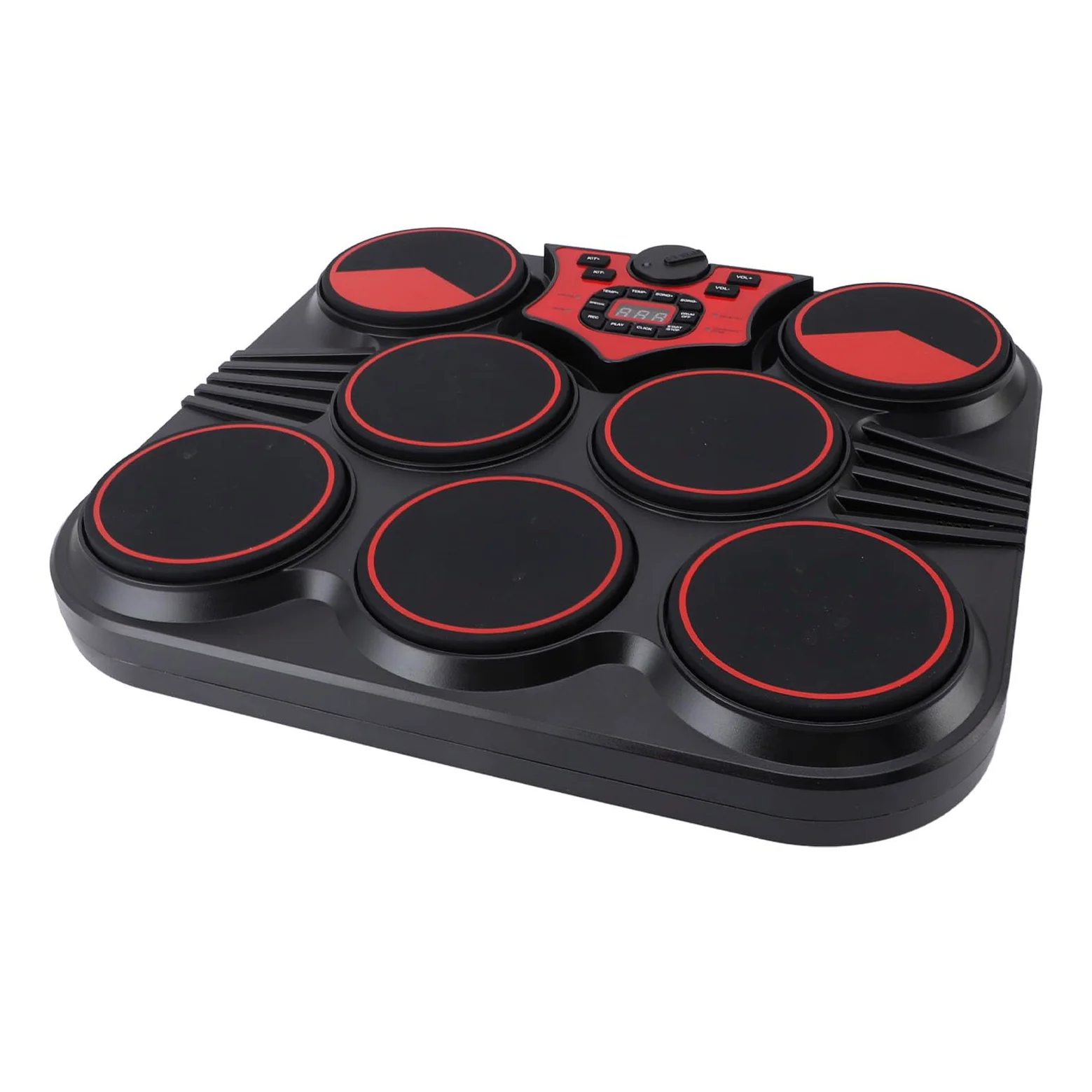 Set di batteria elettronica 7 pad, pad per batteria elettrica da tavolo, ritmi multisuono con batteria ricaricabile USB, kit di batteria digitale portatile per professionisti