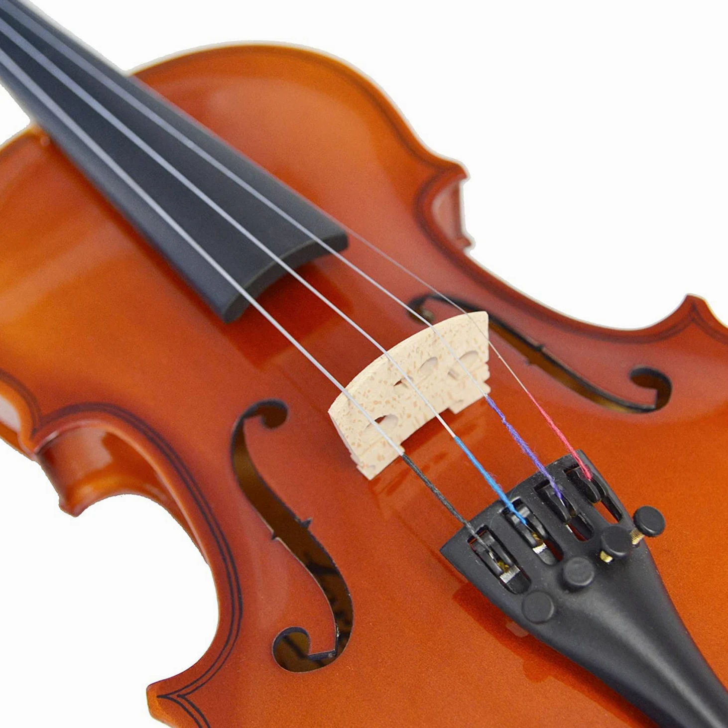 ffalstaff V01 Violino Laminato Finitura Lucida 4/4 - Completo di Archetto, Custodia con Manico e Spallacci e Blocchetto di Colofonia