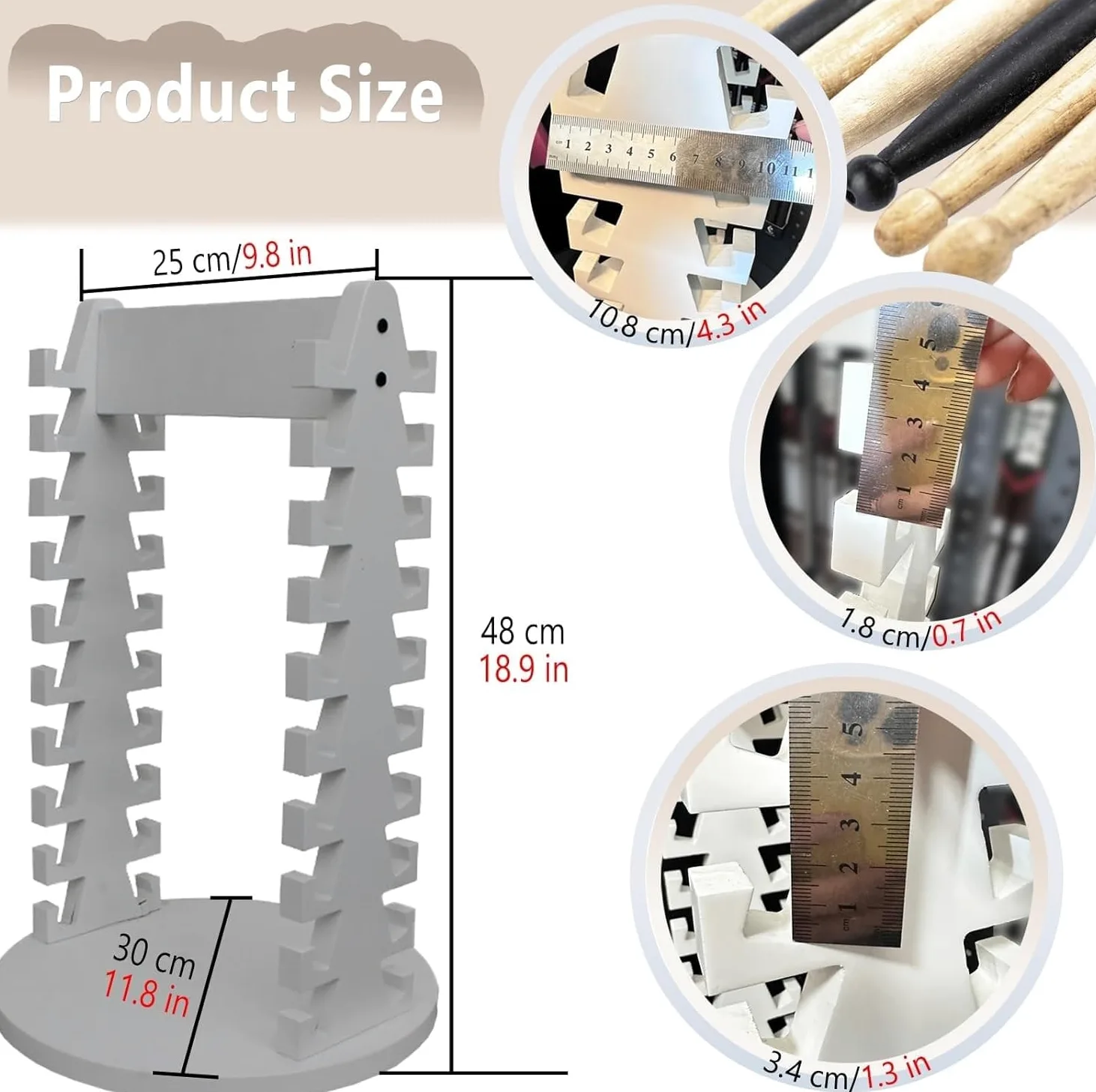 Porta Bacchette 10 Livelli di Negozio di Musica per Tamburi per Il Bastone d'impatto, Serie di Accessori per Tamburi, Un Regalo per Il Batterista