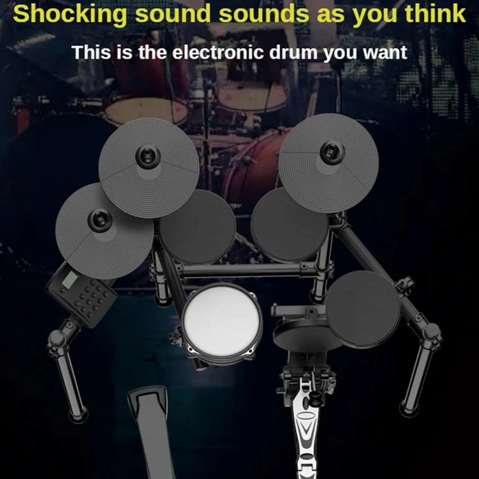 Batteria Elettronica Professionale Five Drum Full Mesh Electronic Drum Set con metronomo Integrato Pad per Esercizi Professionale Supporto per Batteria