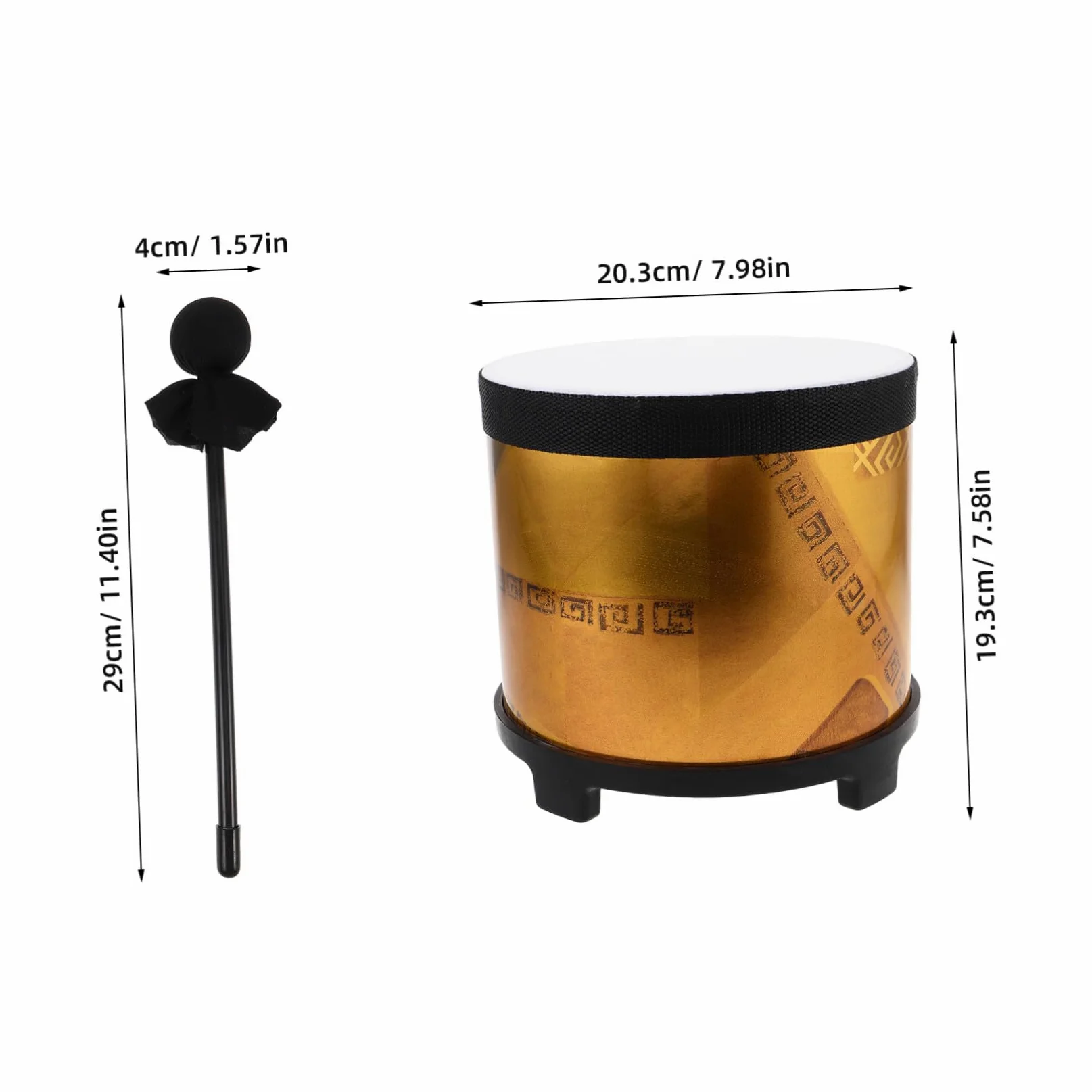 Tom Piccolo Strumento Orff per Educazione Musicale Precoce Percussione Educativo con Bacchetta Gioco Didattico per Scuola e Lezioni di Musica