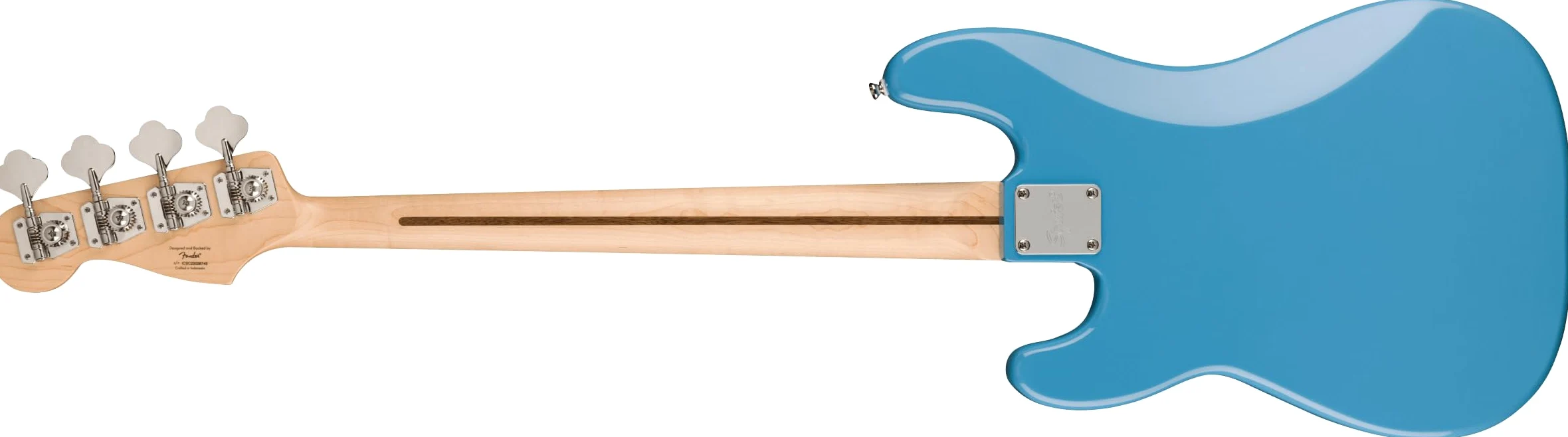 Squier P-Bass MN California Blue - 4-String Electric Bass | Basso elettrico per principianti, 4 corde, qualità Fender conveniente, finitura blu californiana, tastiera in acero