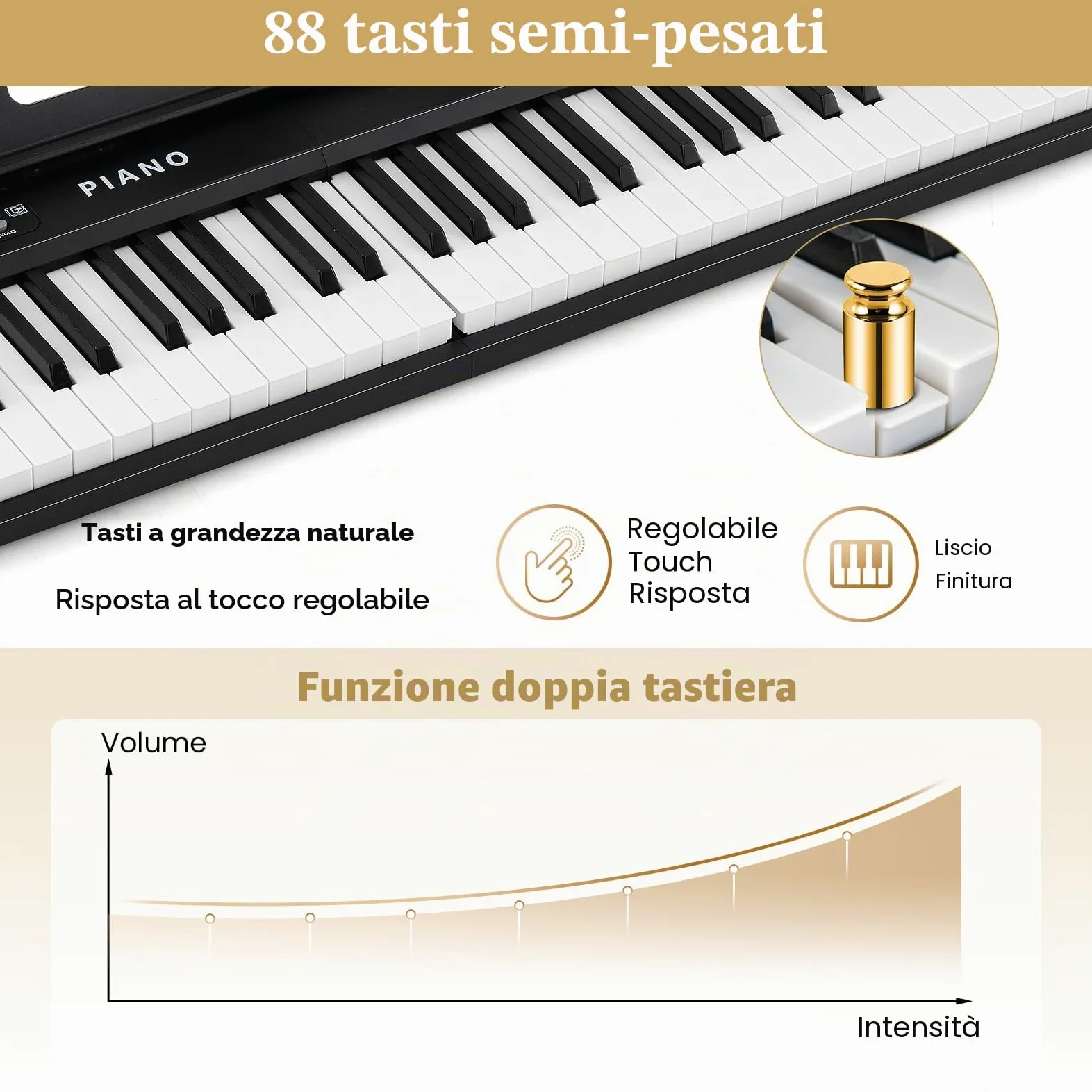 KOMFOTTEU Pianoforte Digitale 88 Tasti Pieghevole con Borsa e Microfono | Tastiera Elettronica con 1000 Suoni, 1000 Ritmi e 150 Canzoni Demo, Facile da Trasportare, Nero