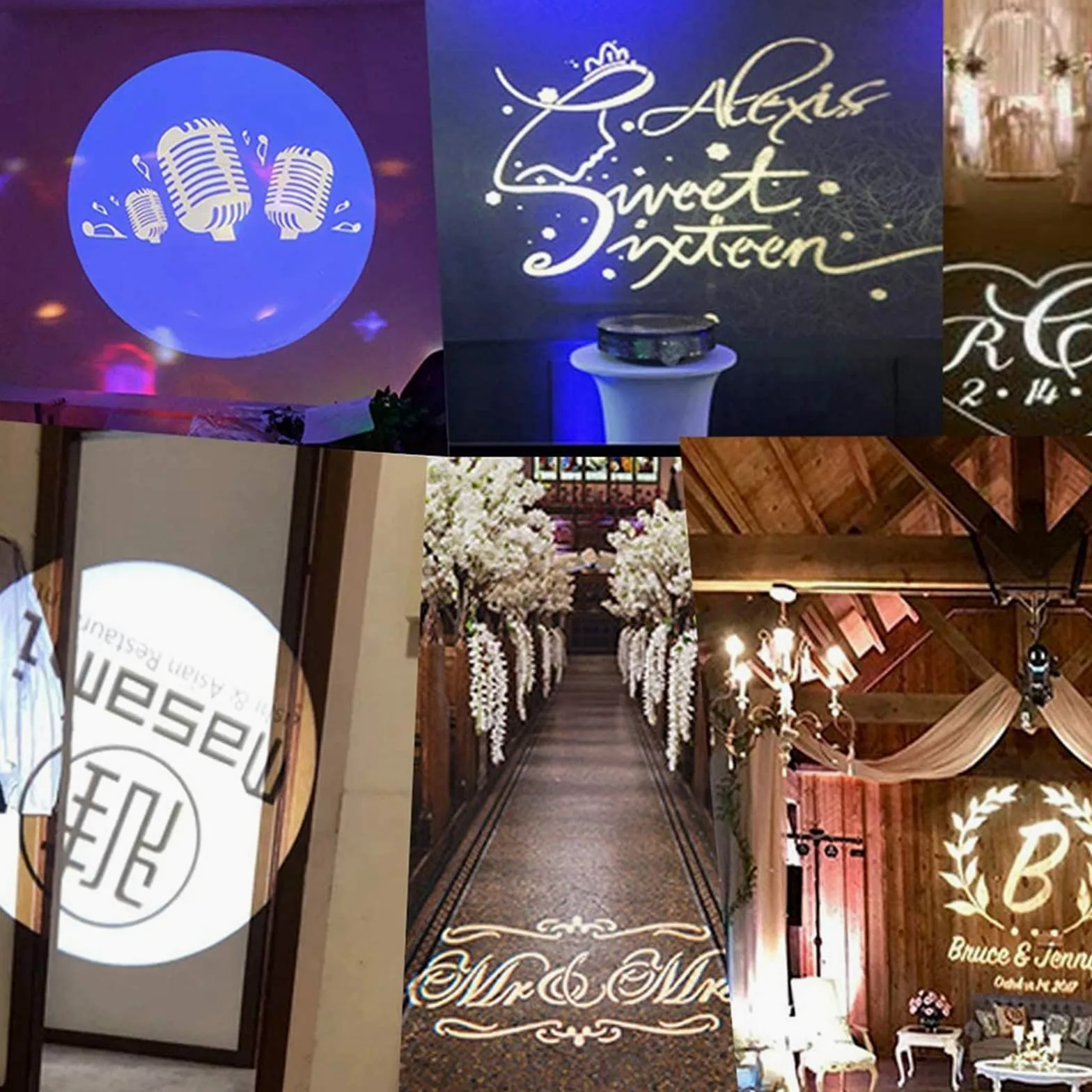 Nero 100W Logo Impermeabile Proiettore del GOBO con Telecomando Libero di Progettare E Realizzare Un Logo per La società, Negozio, Negozio, Centro Commerciale