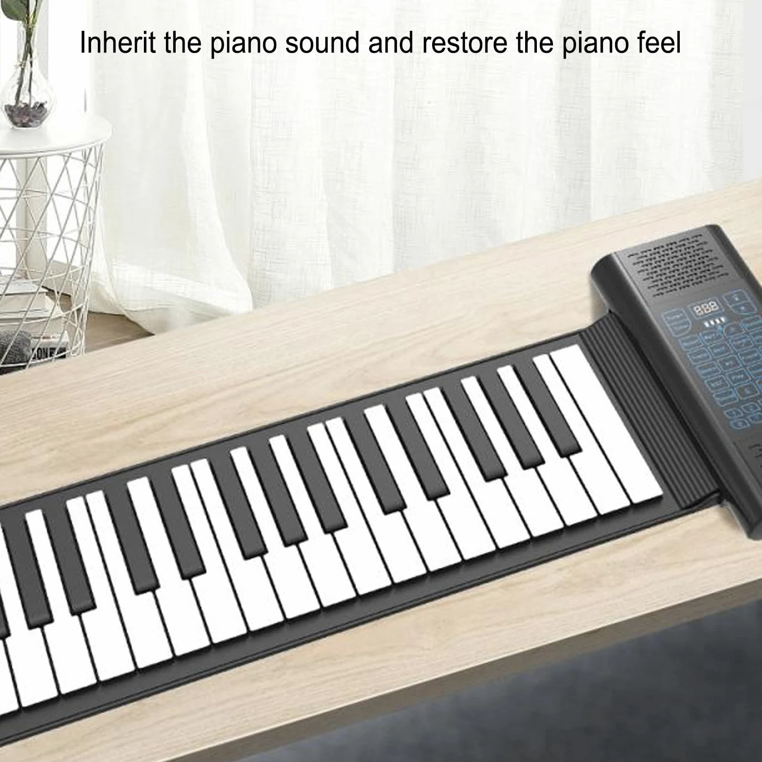 Asixxsix Tastiera per Pianoforte Pieghevole, Tastiera Elettrica per Pianoforte Portatile Pieghevole a 88 Tasti con Altoparlanti Integrati, 128 Toni, 128 Ritmi, 14 Brani Demo e Uscita