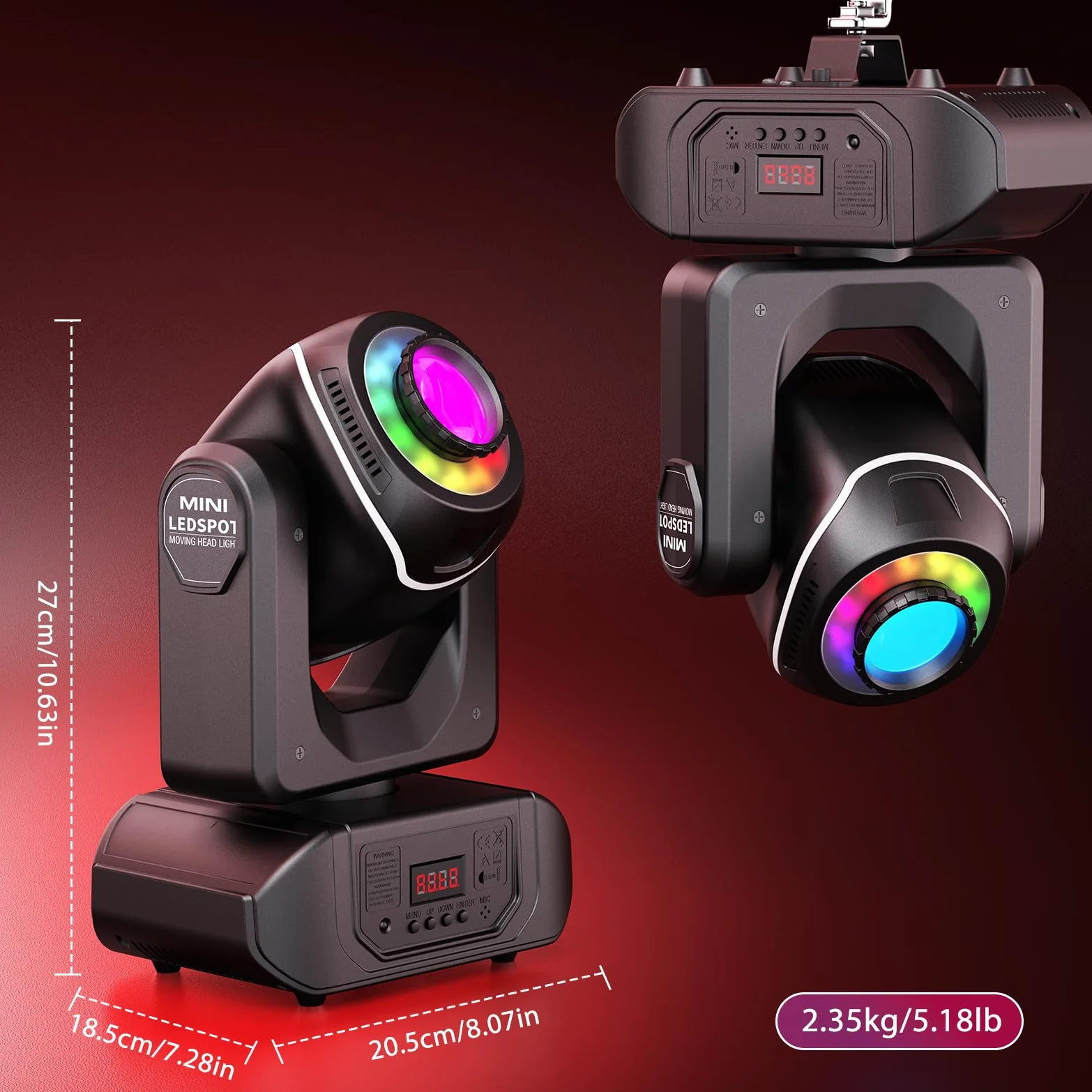 50W Teste Mobile LED Luci da Palco, RGBW Luci Discoteca con Telecomando DMX512 10/12CH Luci da Palcoscenico per Spettacoli Discoteche Bar Feste