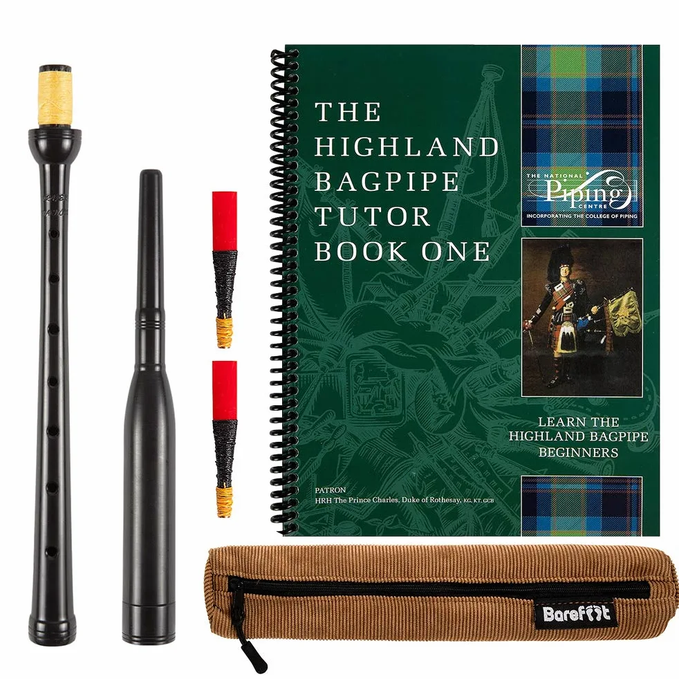 Frazer Warnock Standard Cornamusa Chanter, The Piping Center of Scotland Tutor Book per cornamuse Highland, 2 ance di qualità, custodia traspirante e set di canne