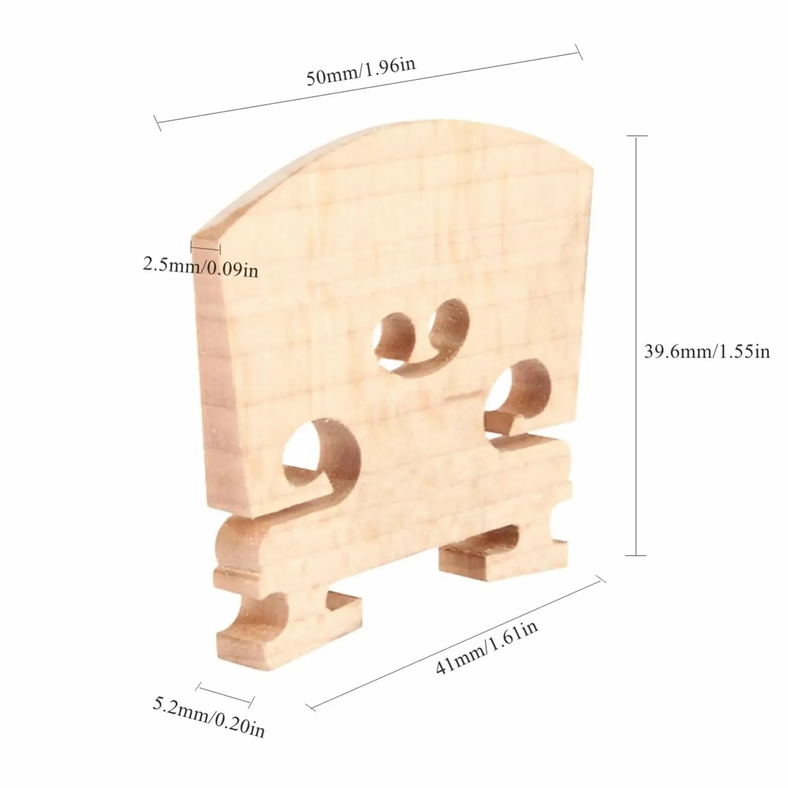 10 ponti per violino in acero 4/4 con 2 pezzi di sordina per violino e set di silenziatori per corde di violino