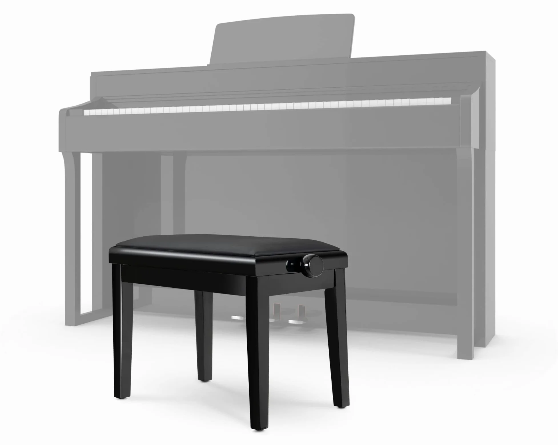 Classic Cantabile Panca per pianoforte Modello A nero lucido