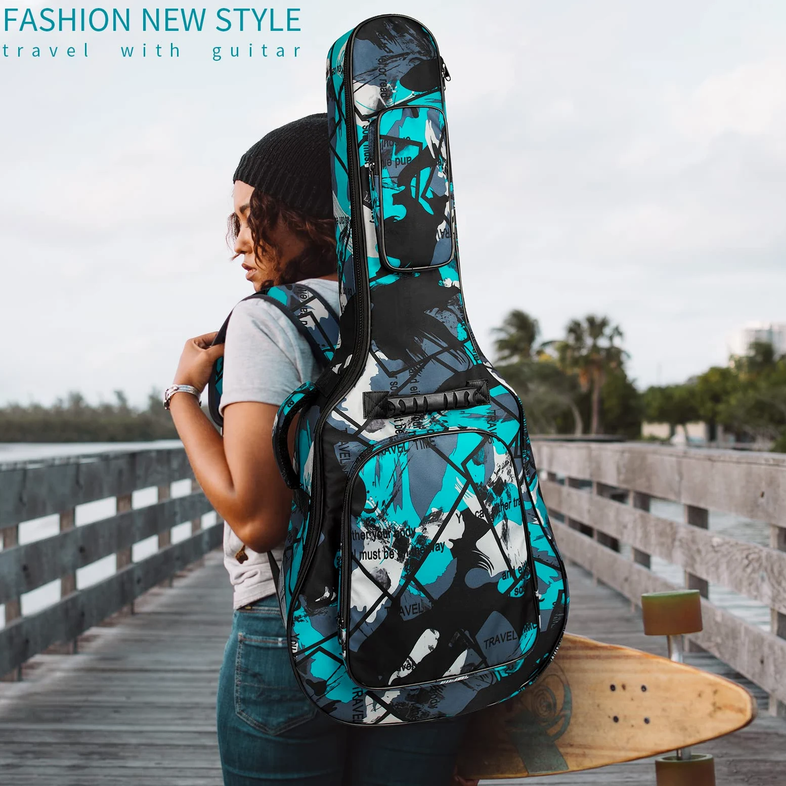 Borsa per chitarra triangolare-grigio, Colorato, A-borsa per chitarra-3