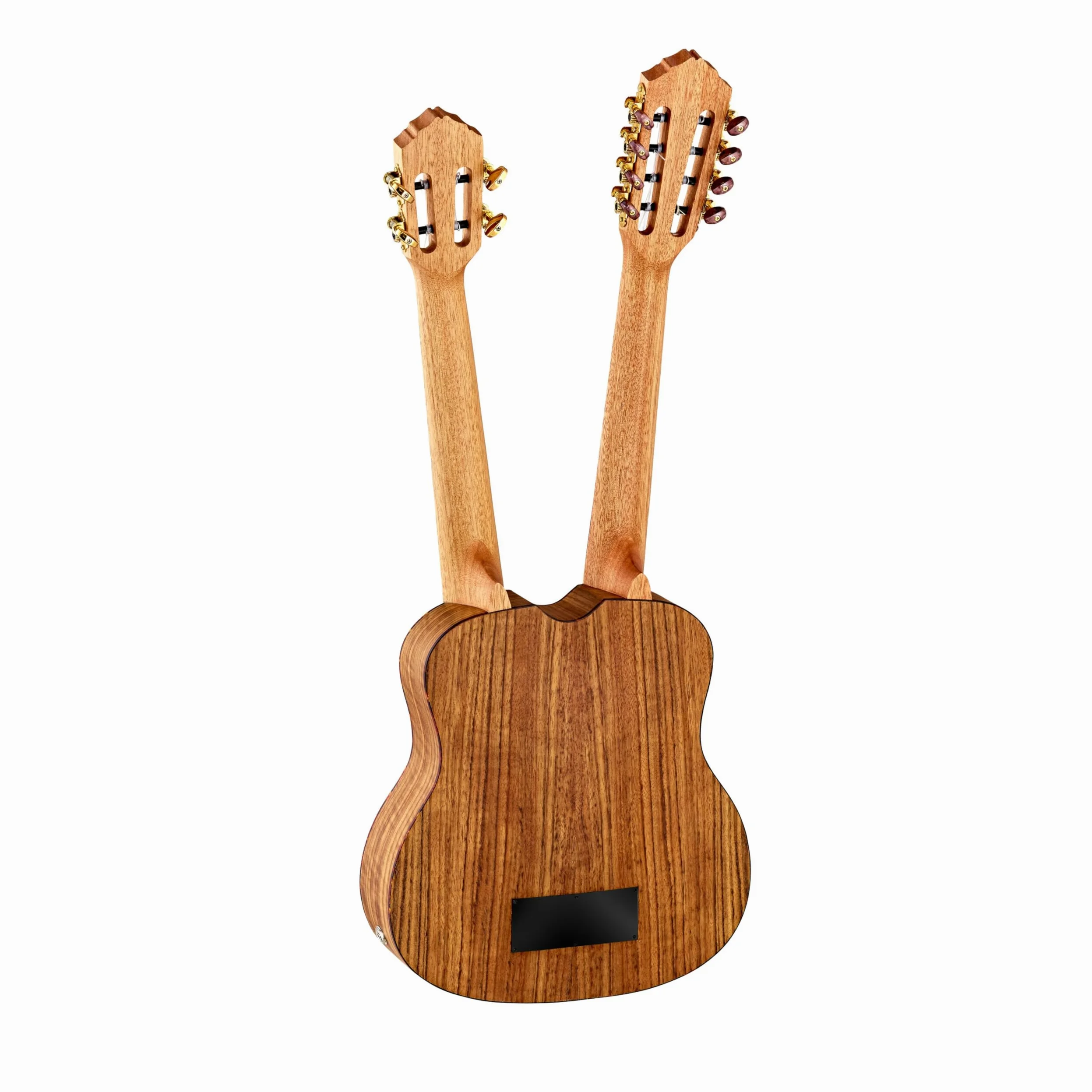 Ortega Guitars Double Neck Ukulele Elettro-Acustico – 8 Corde Tenor, Tenor – Custom Built Series – Gig Bag Inclusa – Ovangkol, Natural (HYDRA)